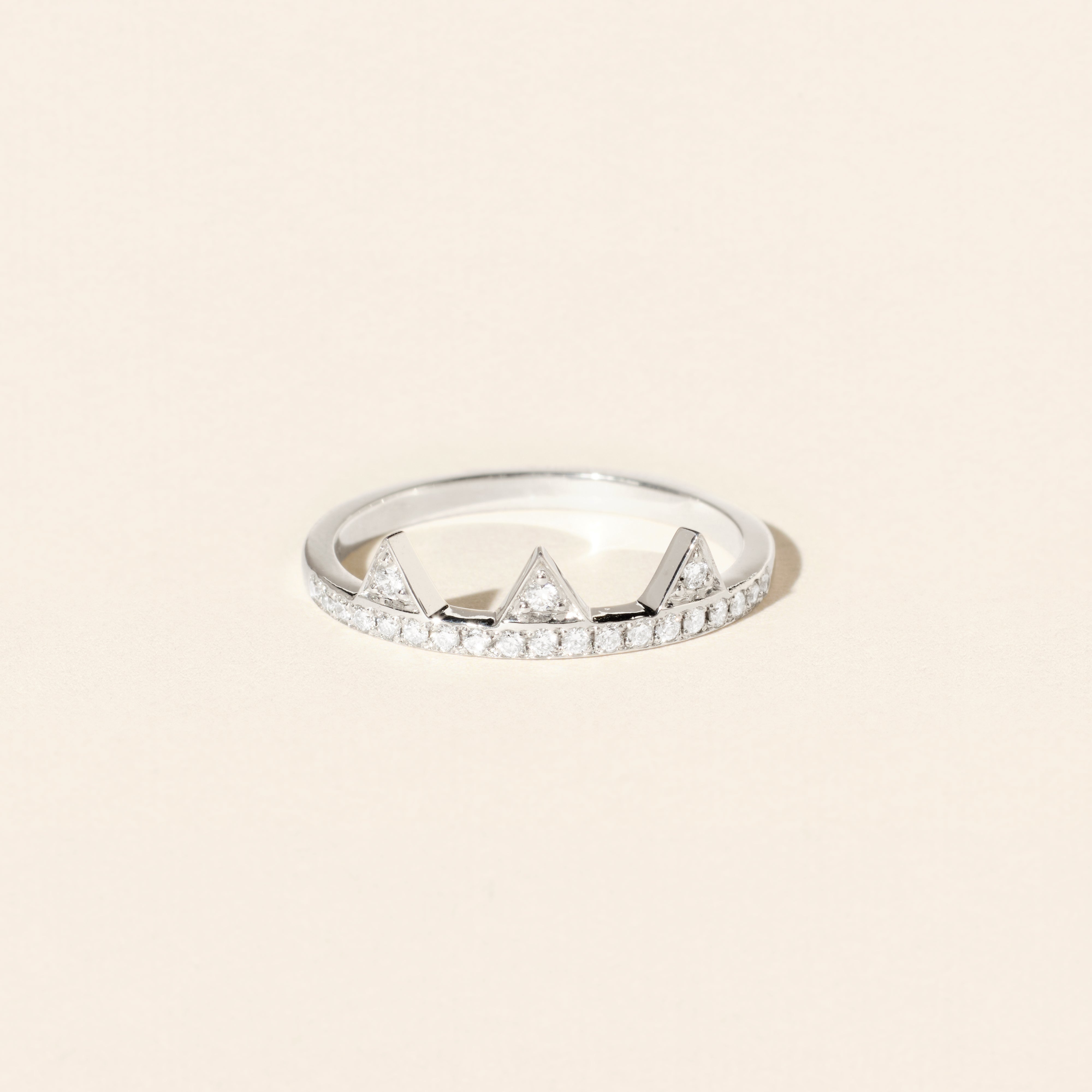 Bague Brooklyn baby diamants pavée - Or blanc