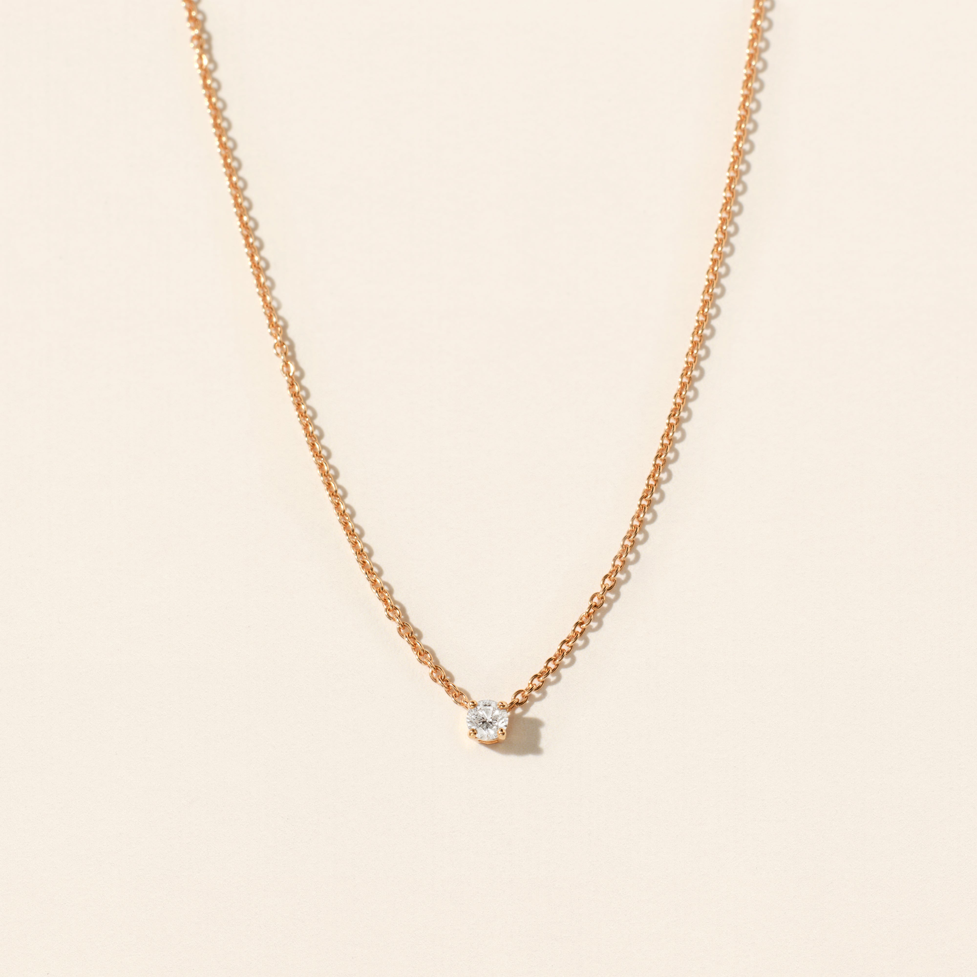 Collier - Hibiscus - Diamant baby - Or rose