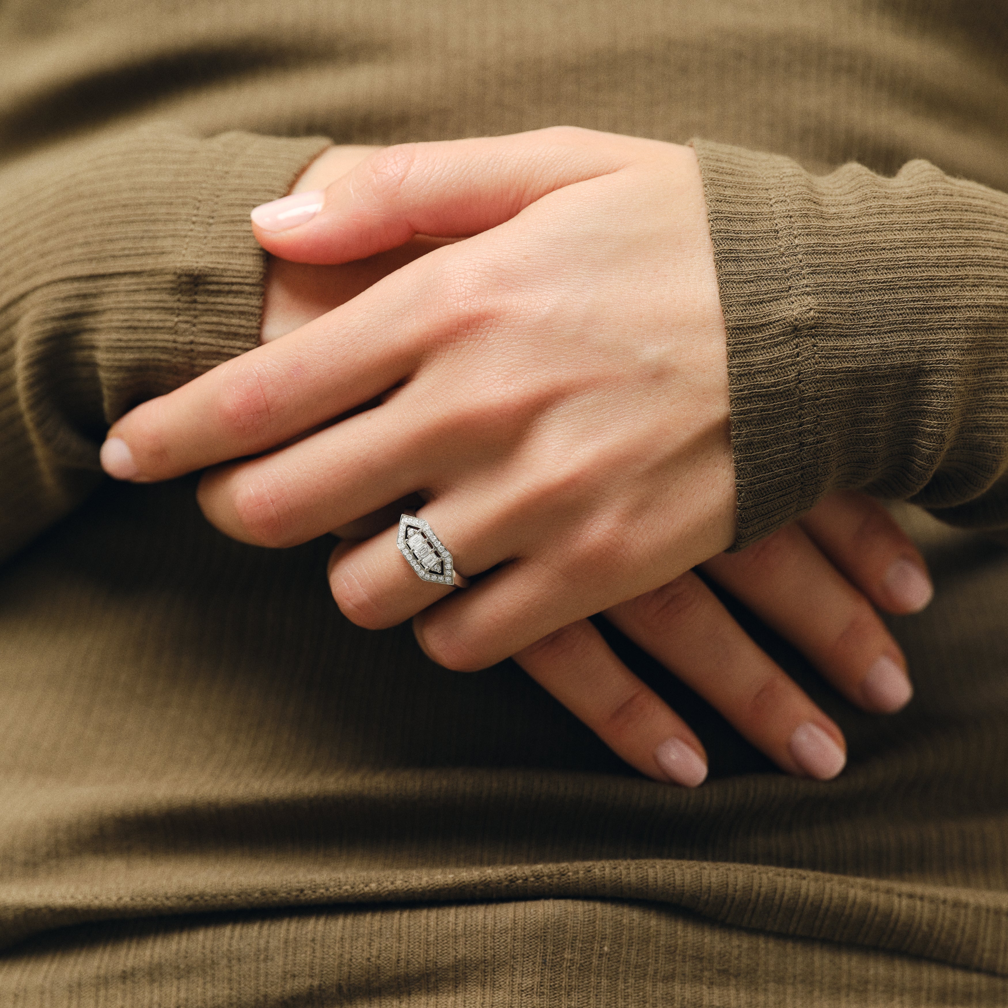 Bague Brooklyn diamants - Or blanc