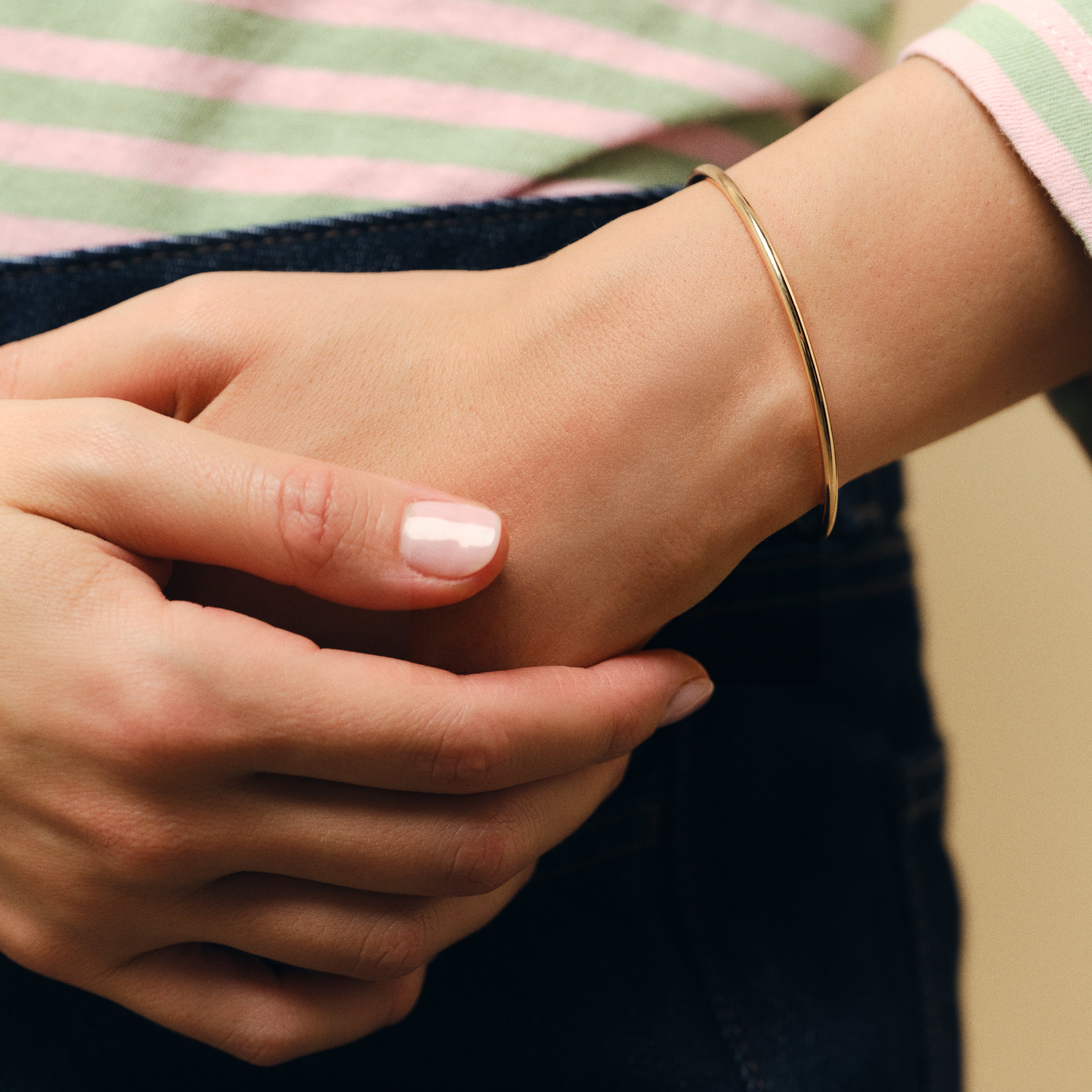Bracelet - Lys - Jonc classique - Or jaune