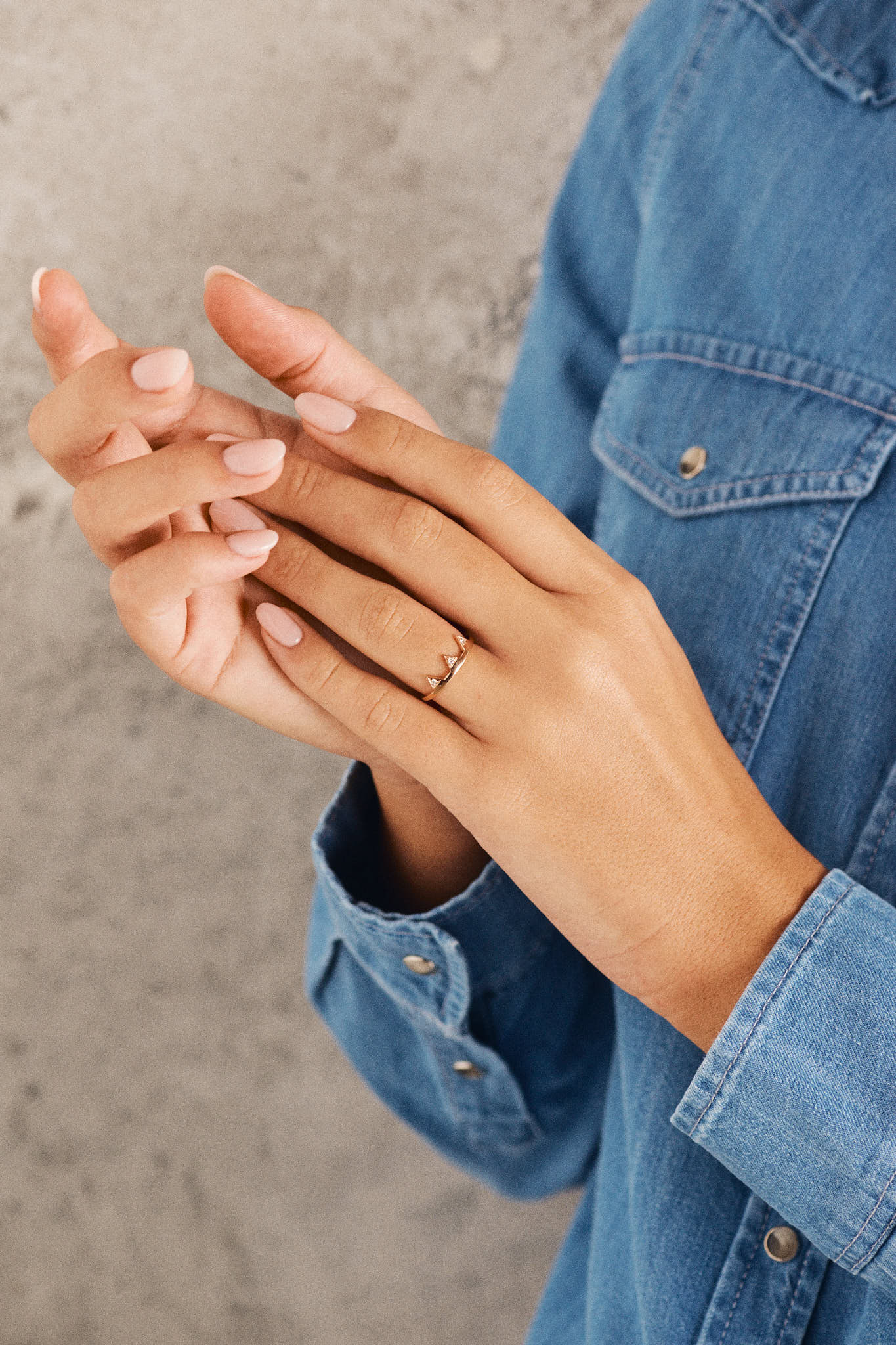 Bague Brooklyn baby diamants - Or blanc