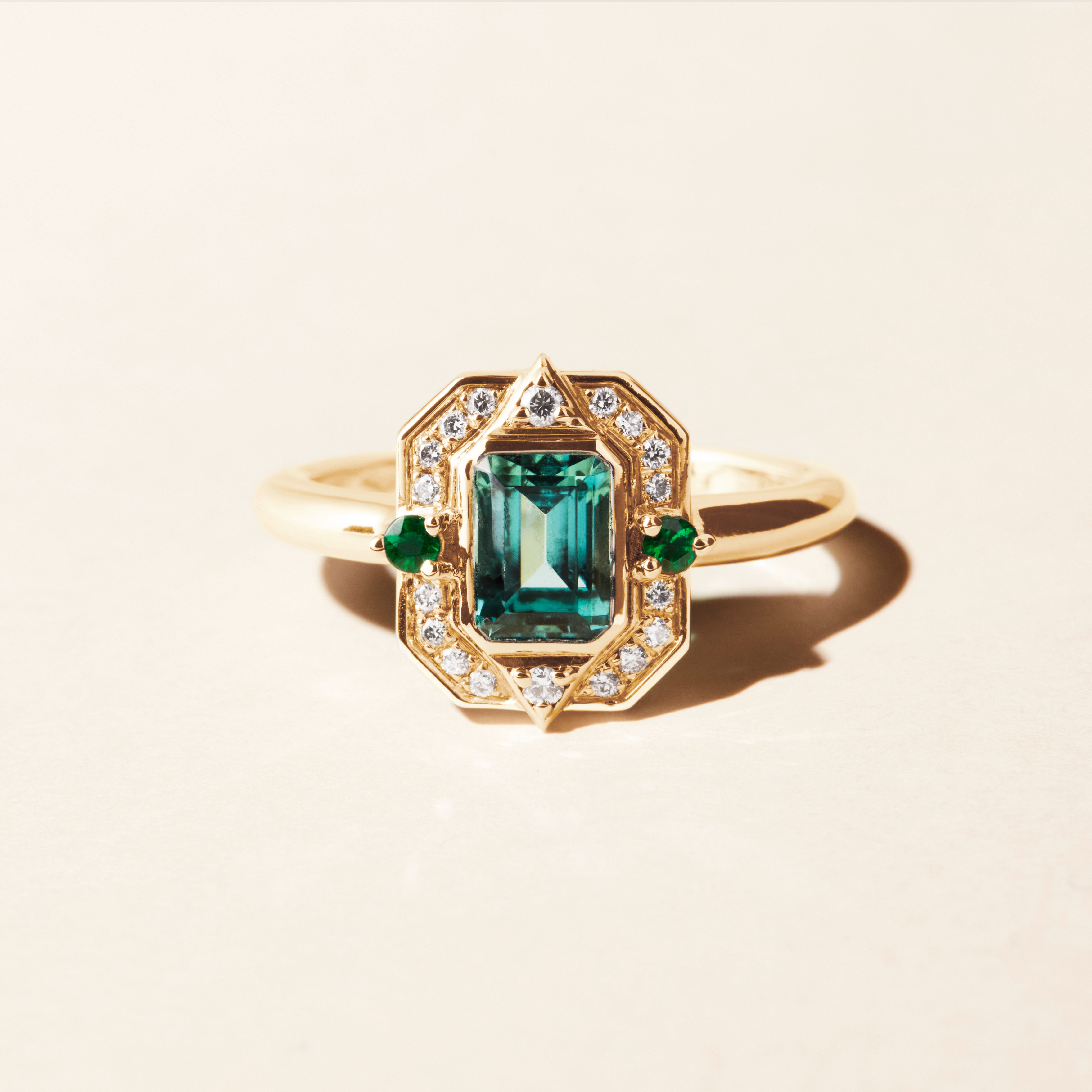 Bague Brooklyn Solitaire tourmaline - Or jaune