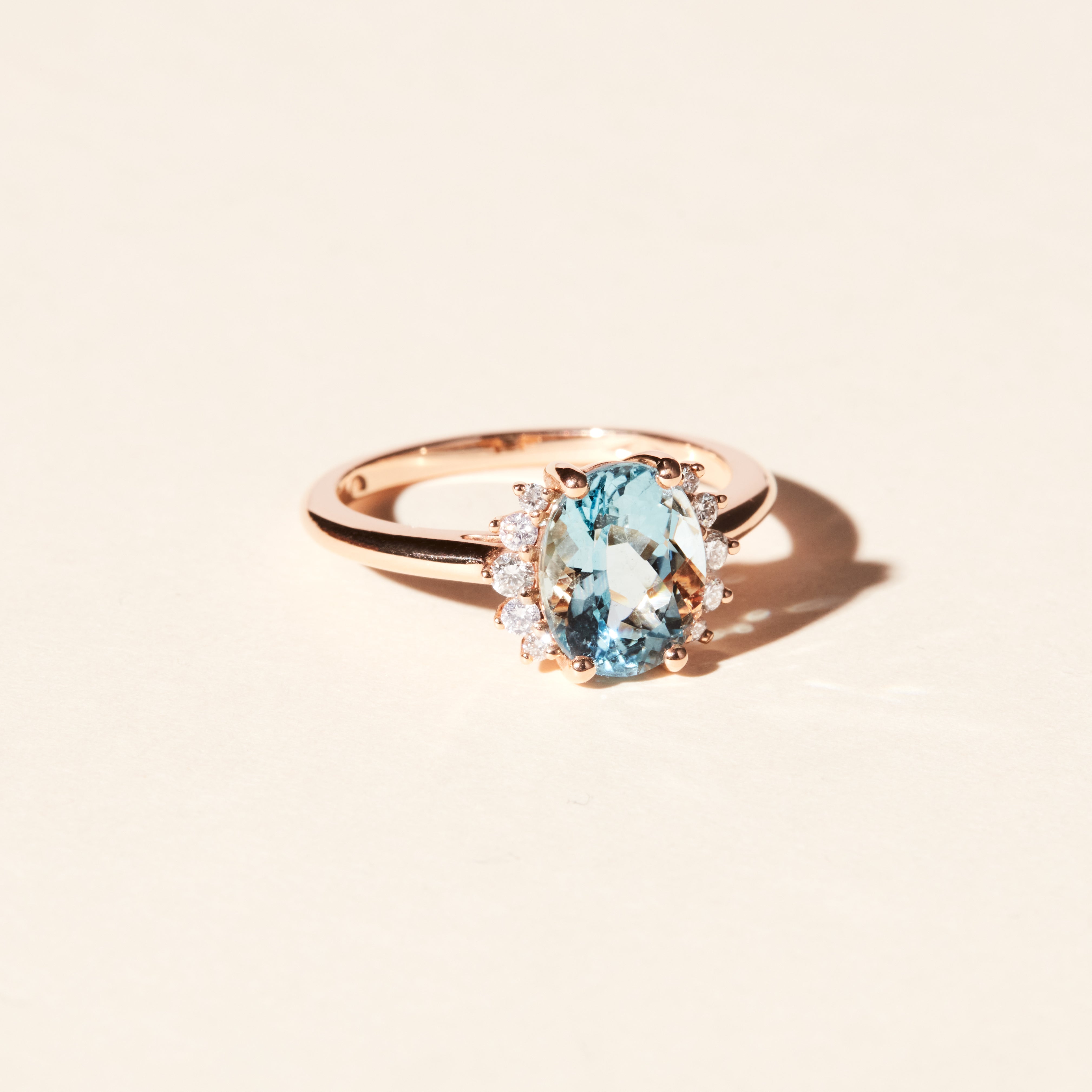 Bague Samba aigue marine - Or rose