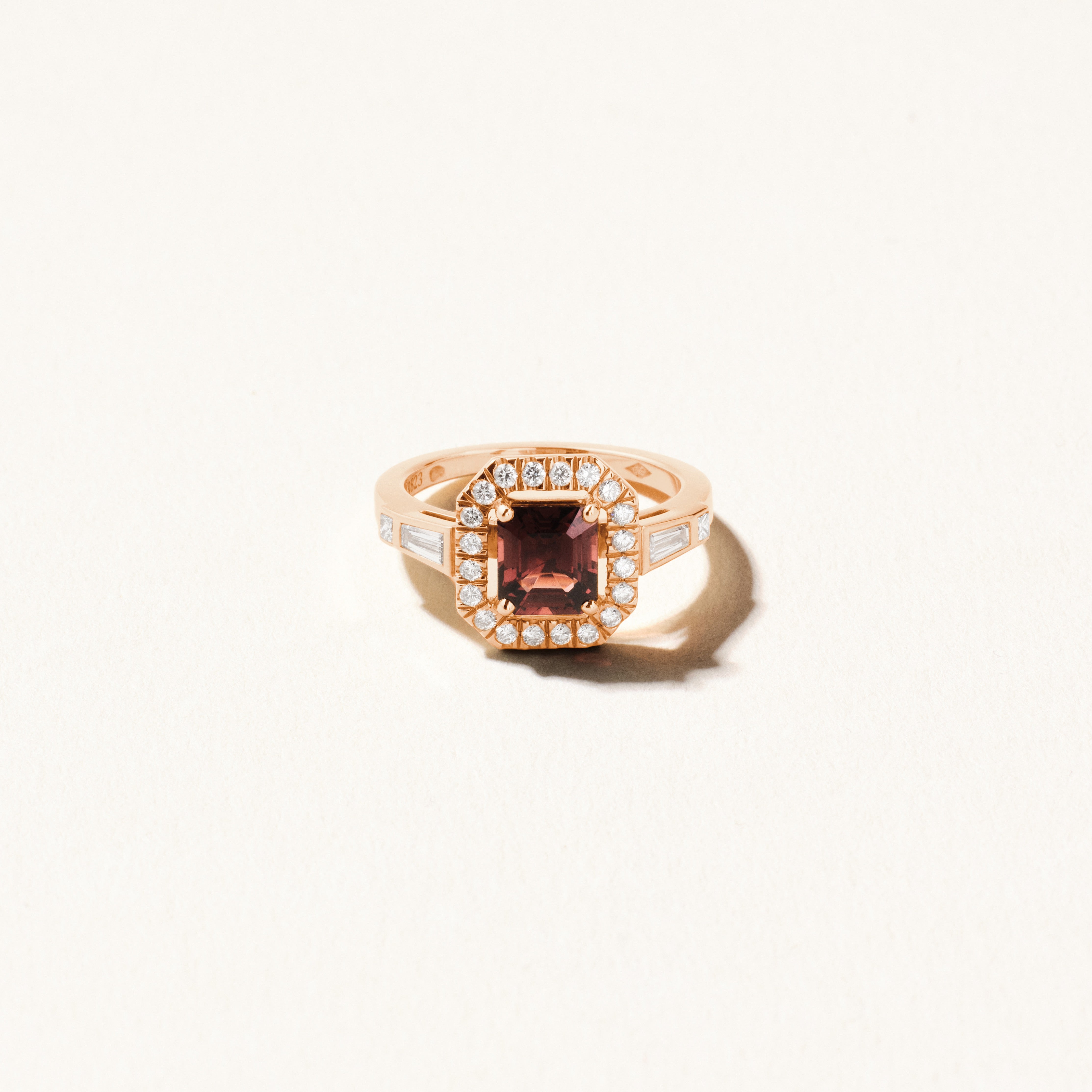 Bague Vegas spinelle rouge - Or rose