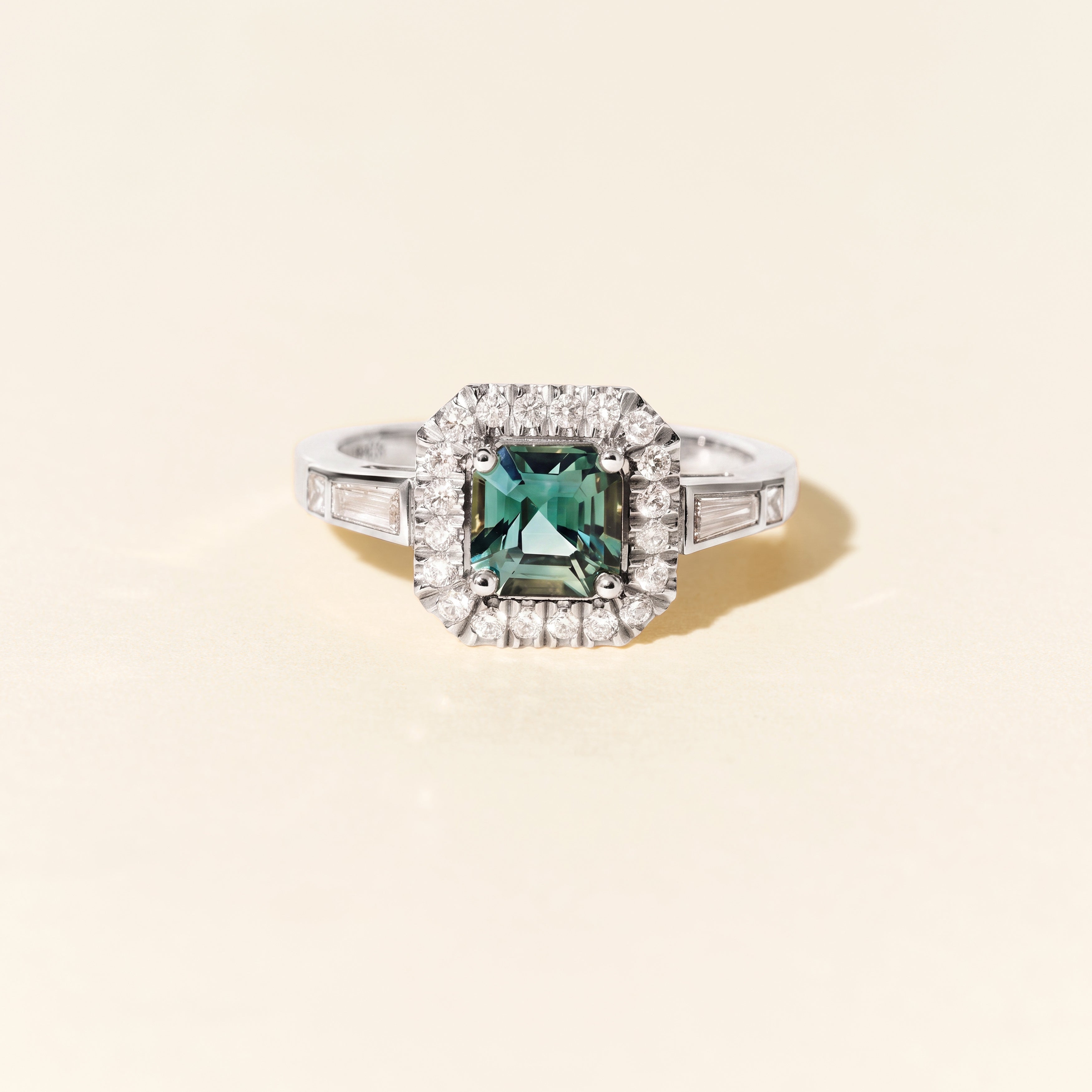 Bague Vegas saphir vert - Or blanc