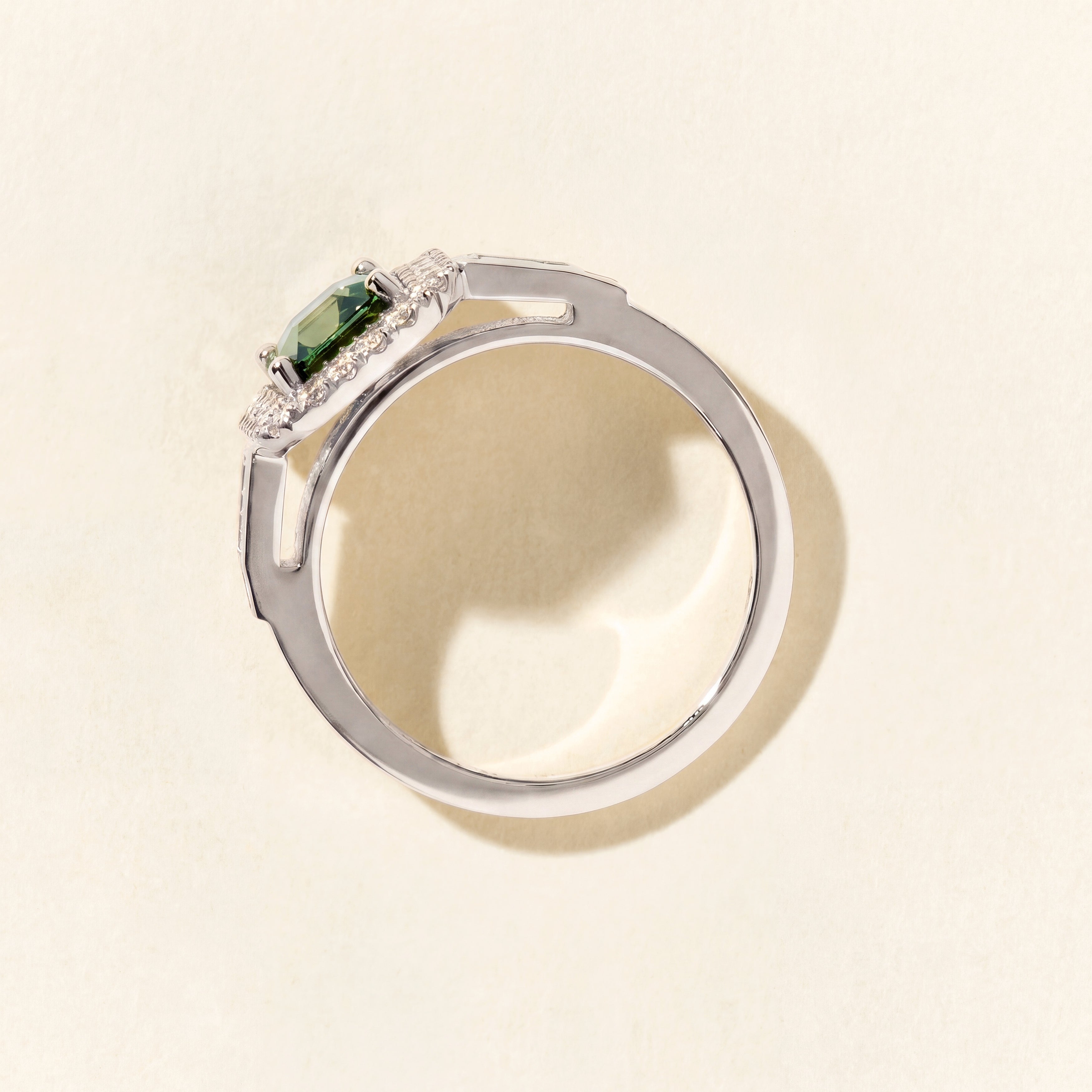 Bague Vegas saphir vert - Or blanc