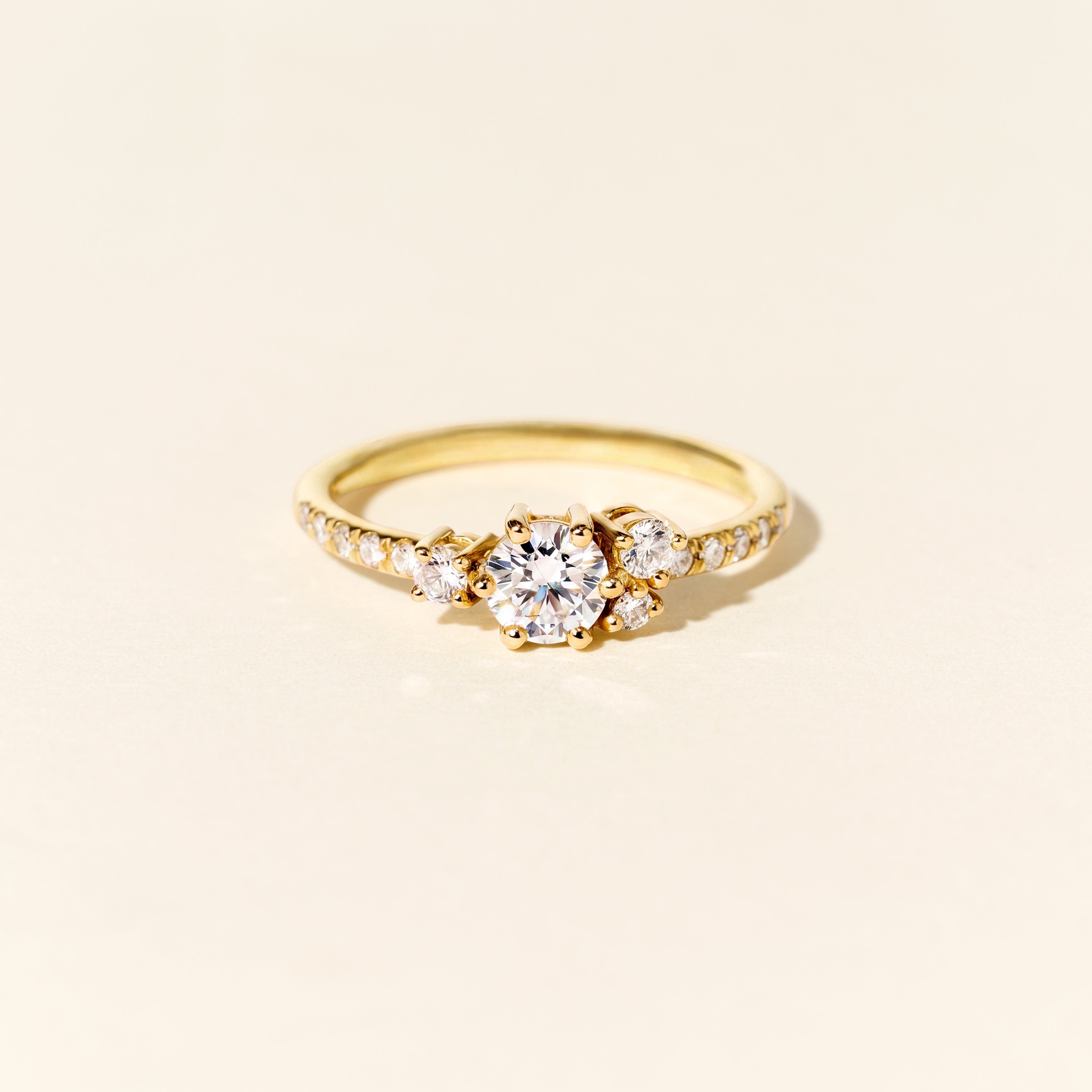 Bague Violette diamants 0.40ct - Or jaune