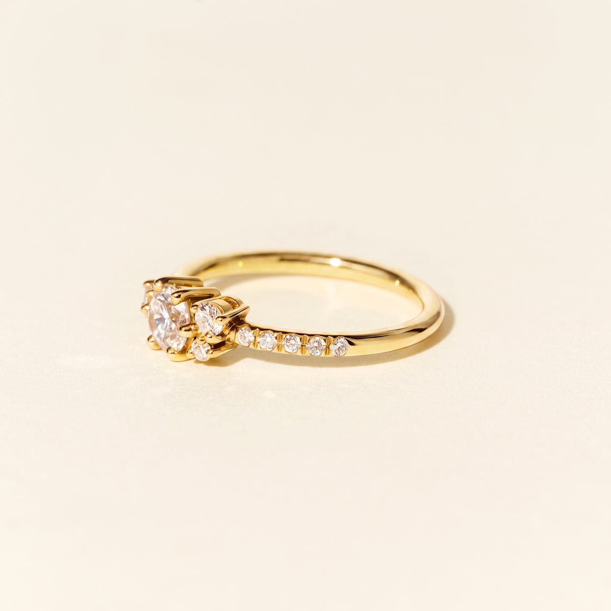 Bague Violette diamants 0.40ct - Or jaune