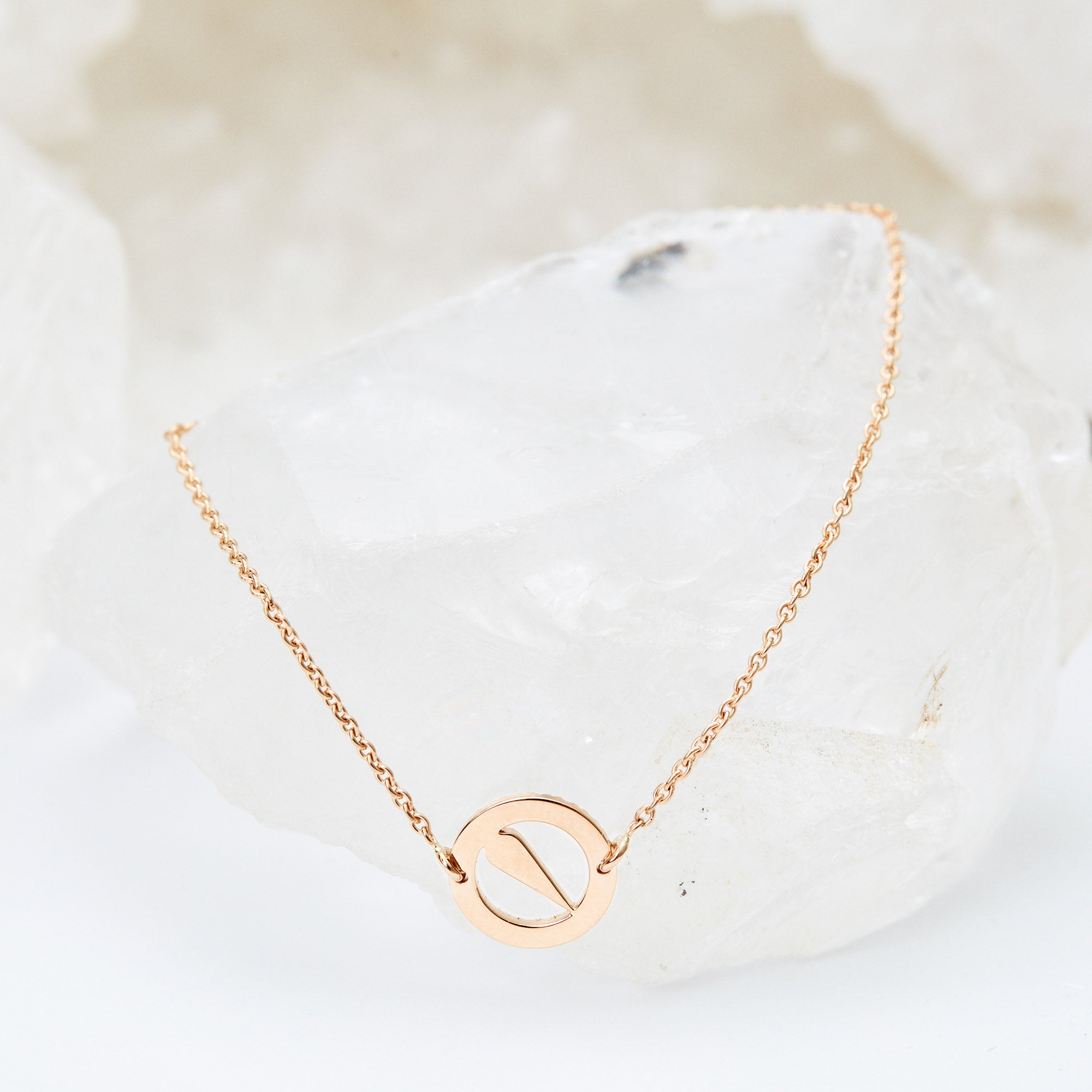 Collier - Pétale - Diamants - Or rose