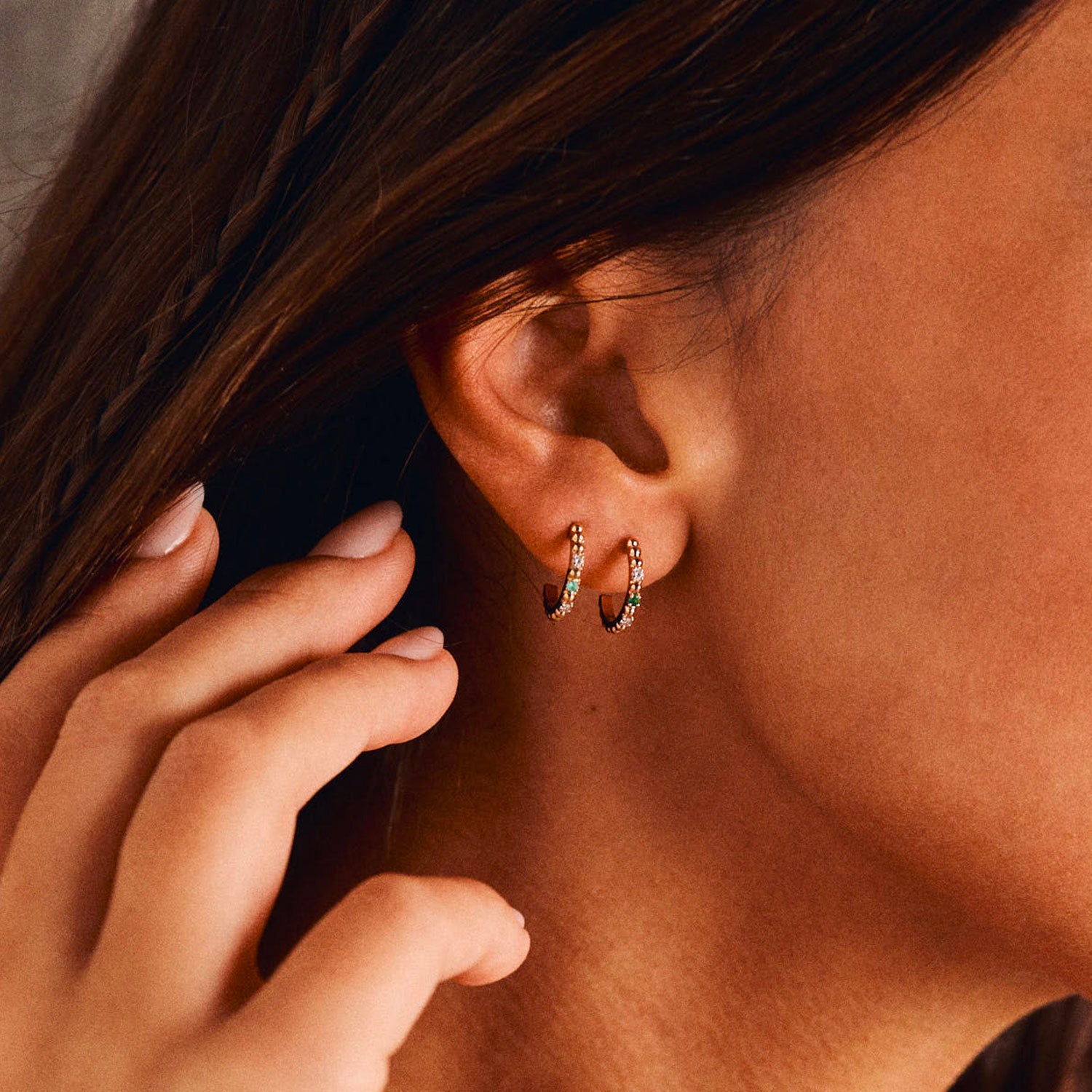 Boucles d'oreilles - Alma - Tourmaline paraïba et diamants - Or jaune