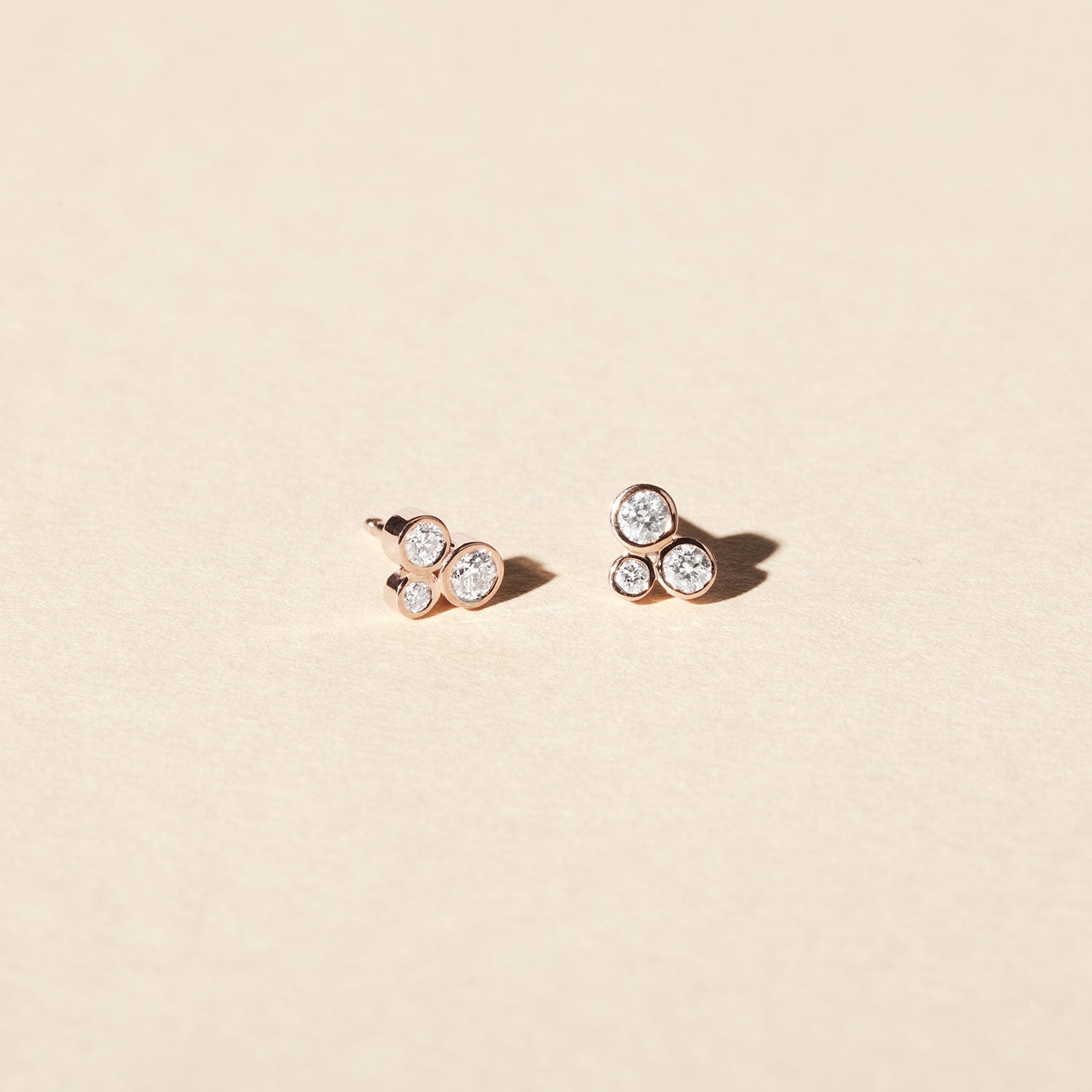 Boucles d'oreilles - Louise - Diamants - Or rose