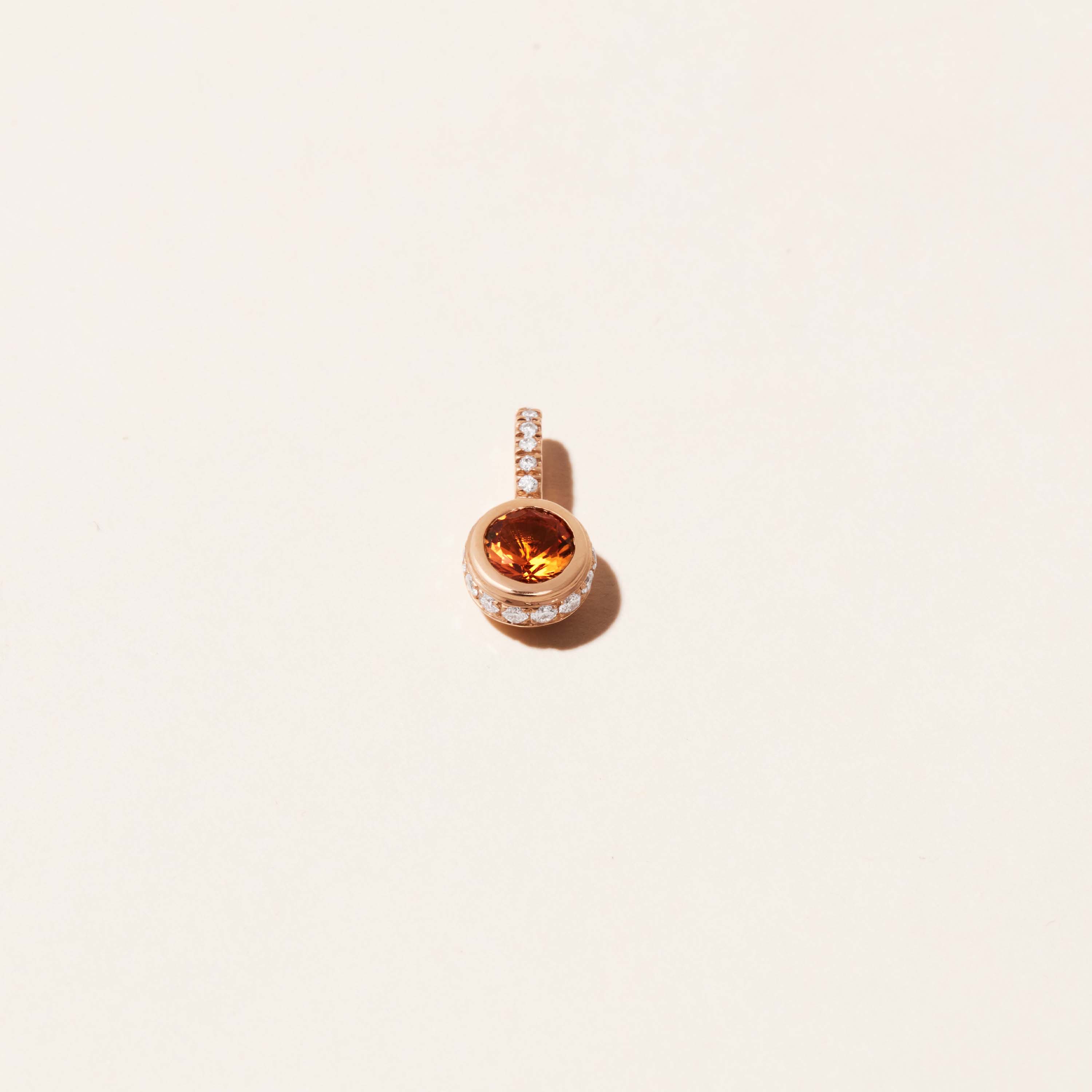 Pendentif - Jaïpur - Citrine et diamants - Or jaune