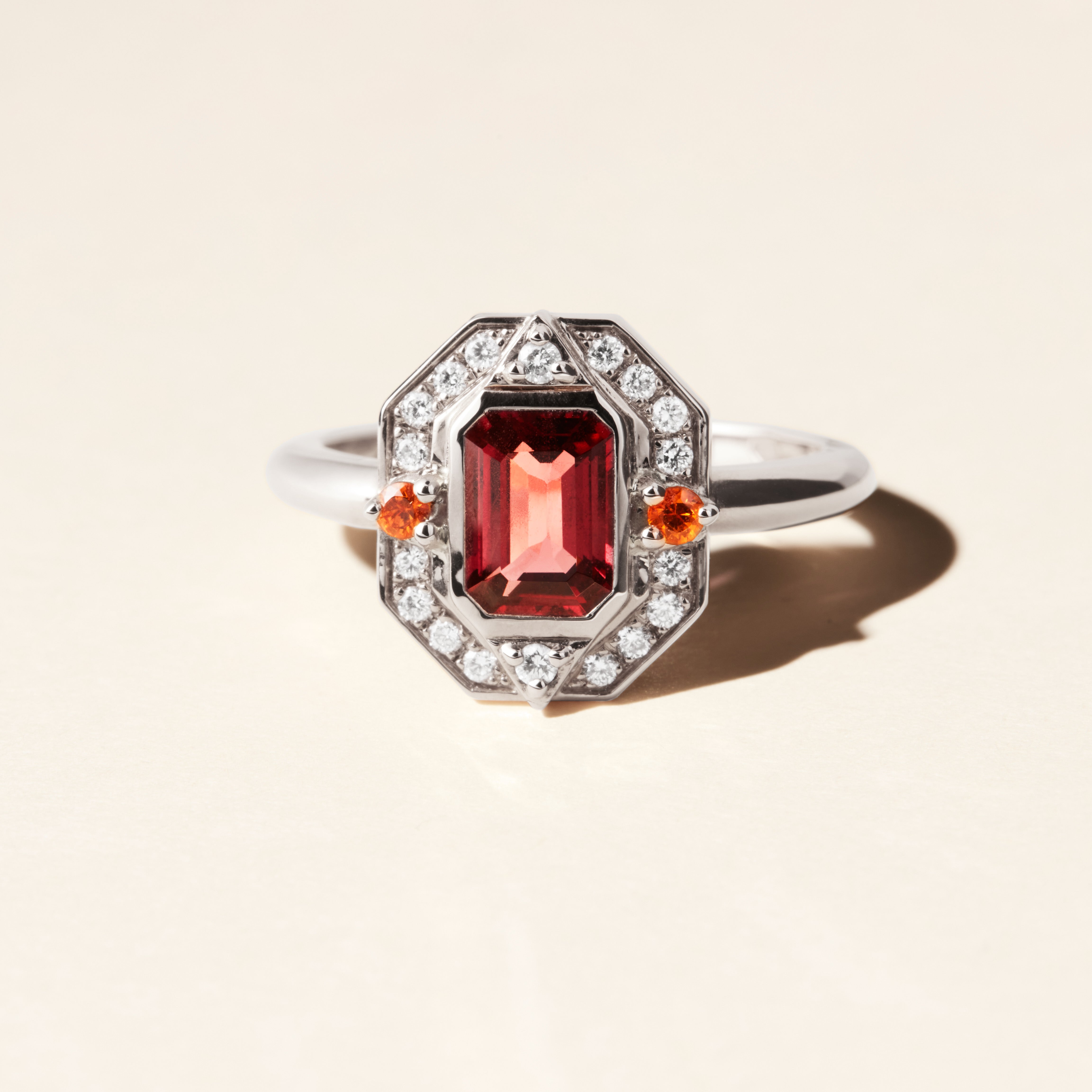 Bague Brooklyn Solitaire spinelle - Or blanc