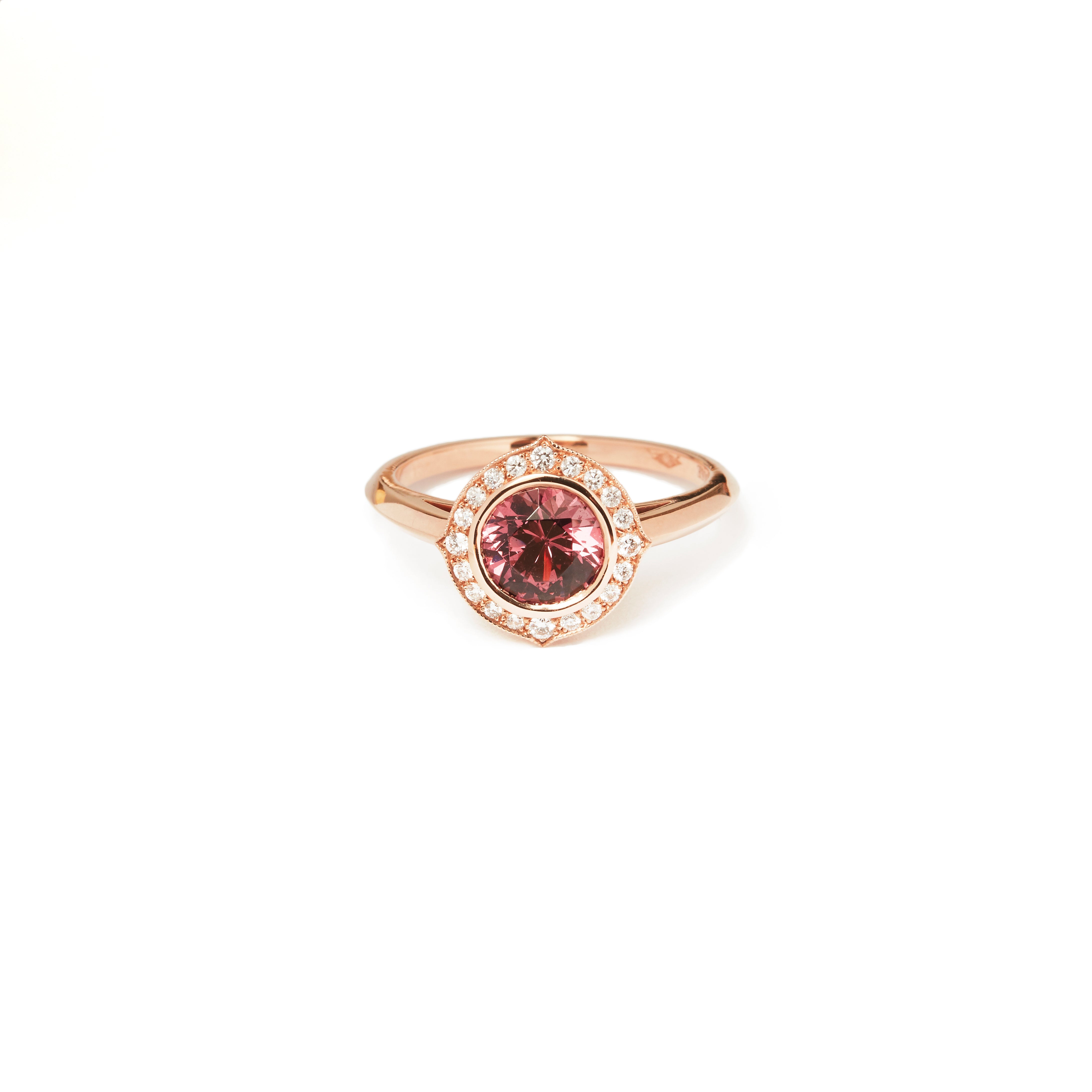 Bague Capri grenat - Or rose