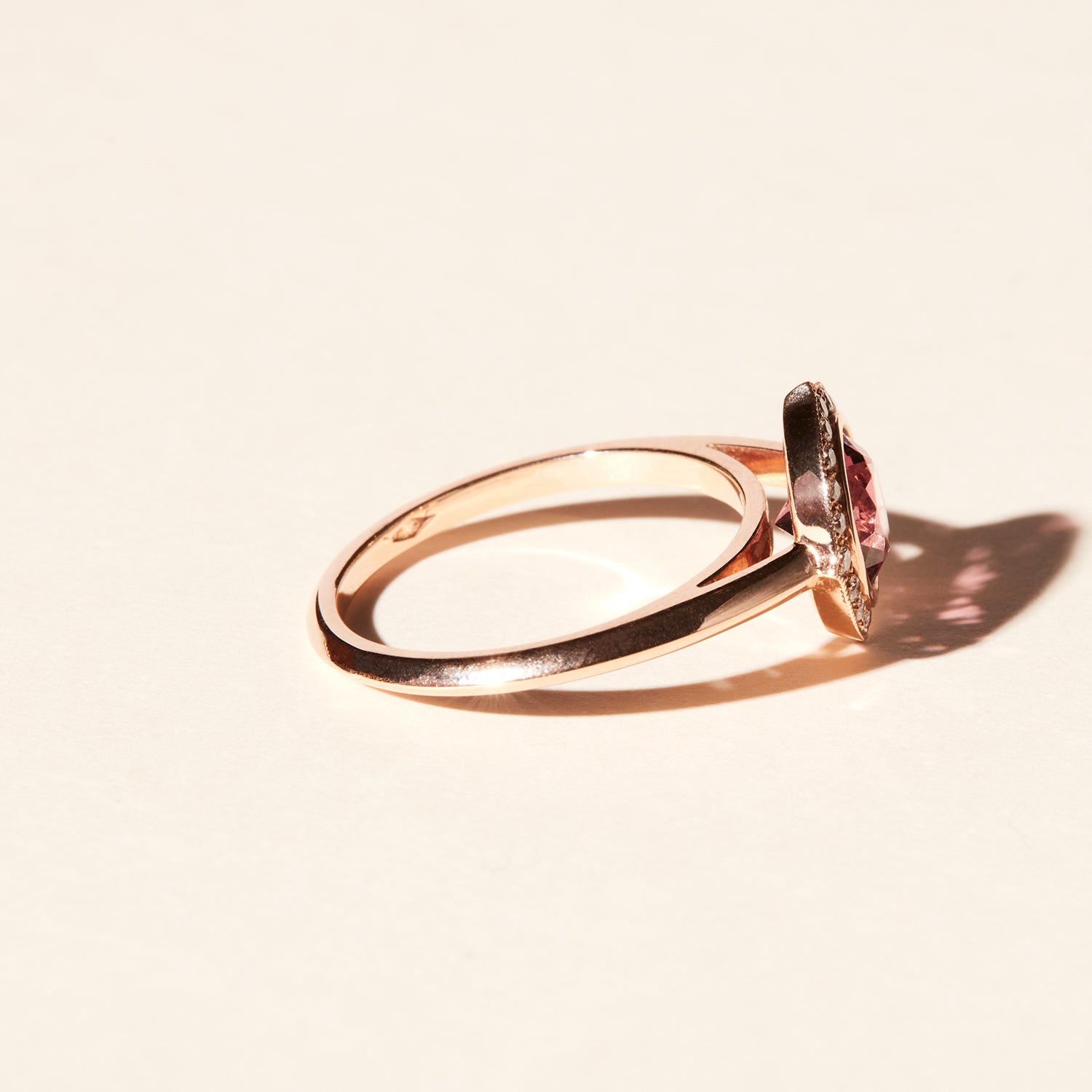 Bague Capri grenat - Or rose