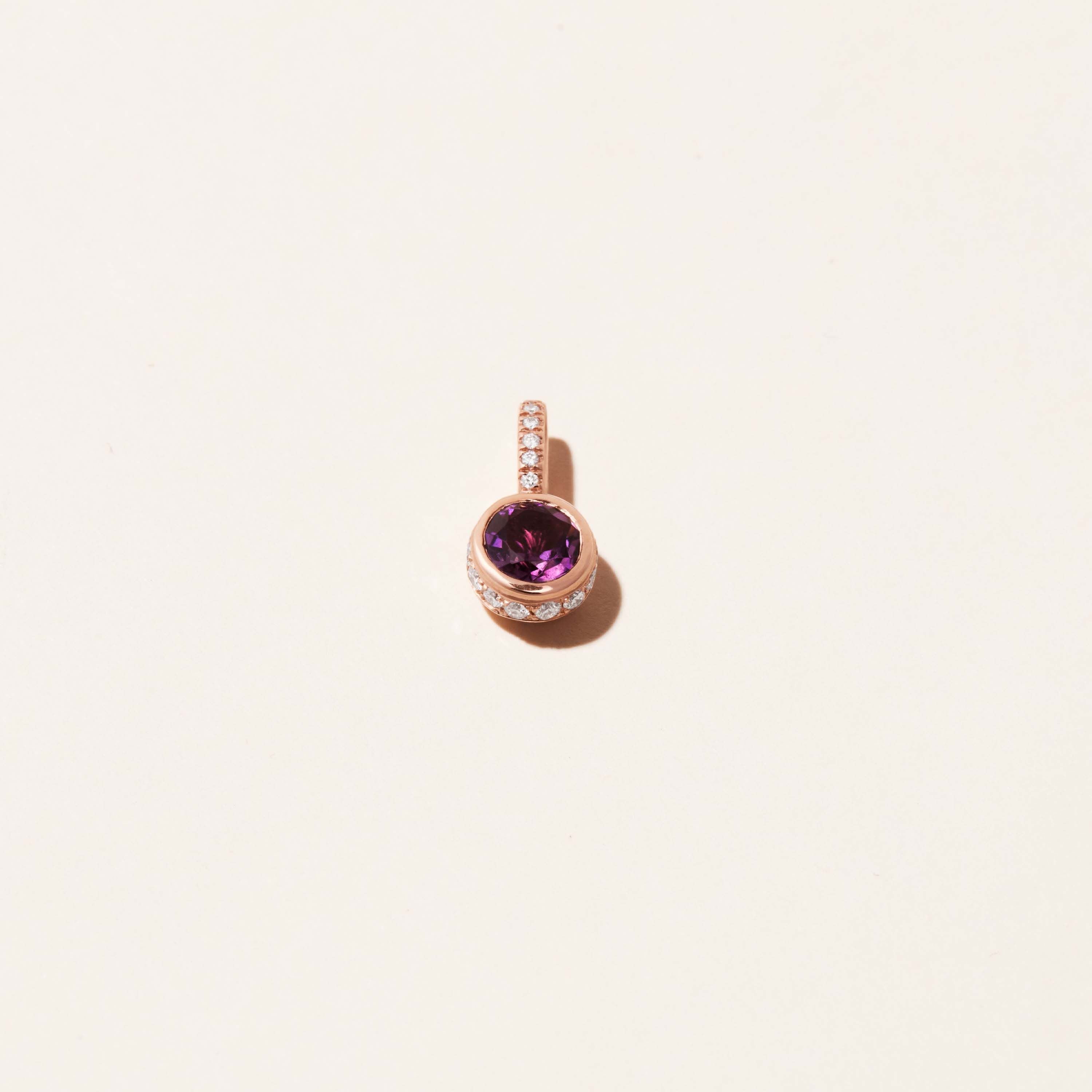 Pendentif - Jaïpur - Améthyste et diamants - Or rose