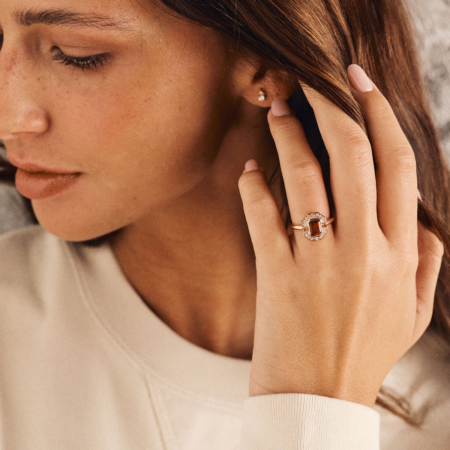 Bague Brooklyn Solitaire spinelle - Or blanc