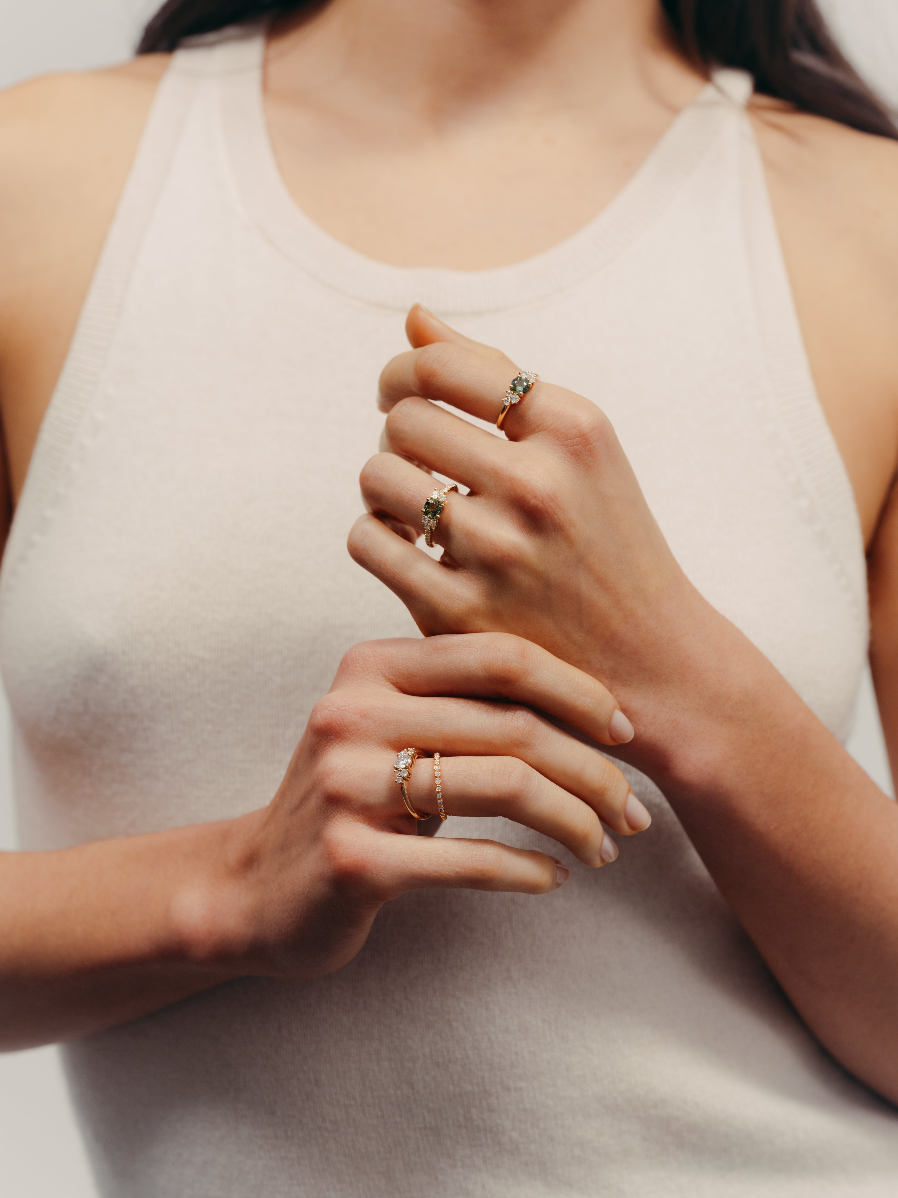 Bague Louise MM diamants 0.50 carat - Or jaune