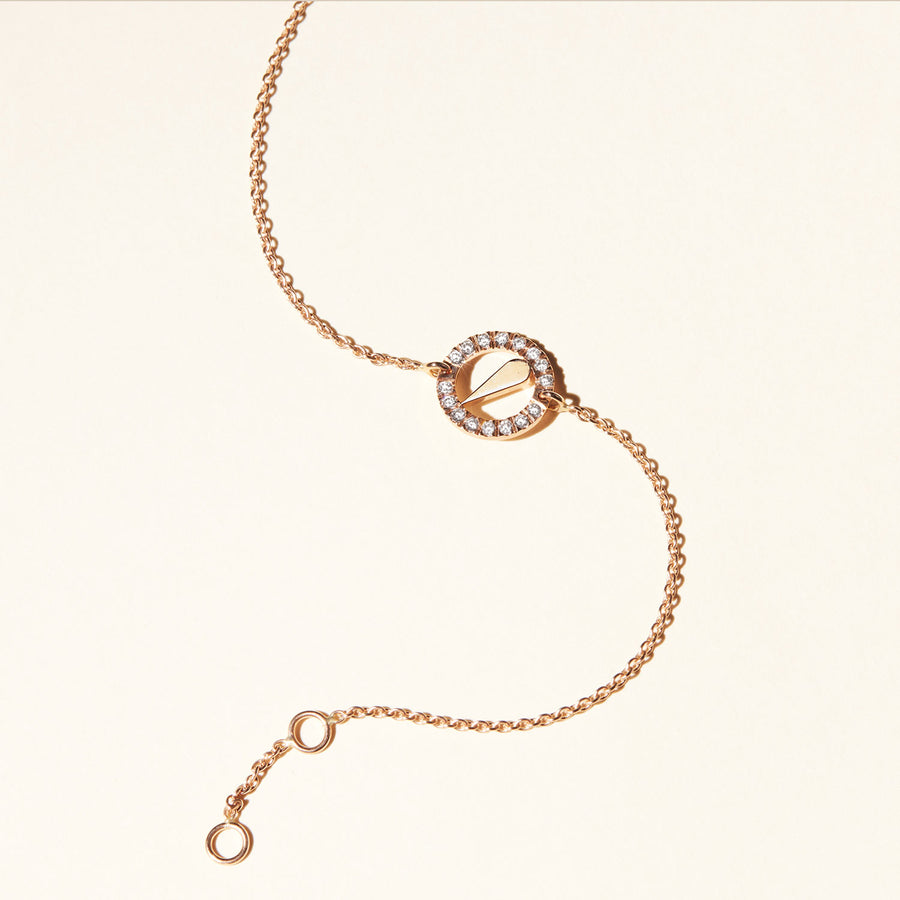 Bracelet Pétale - Or rose et diamants