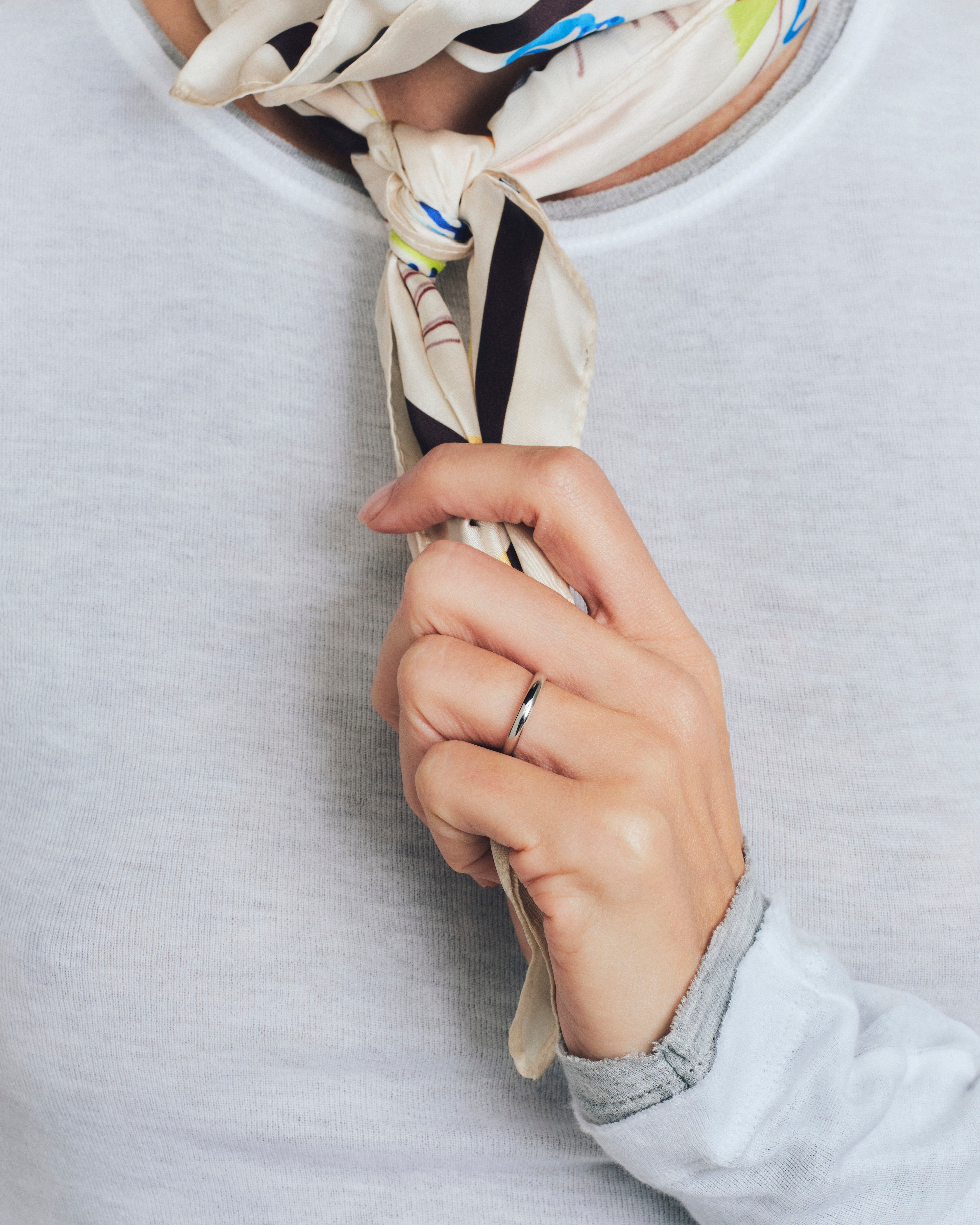 Bamboo wedding band 2.50mm - White gold