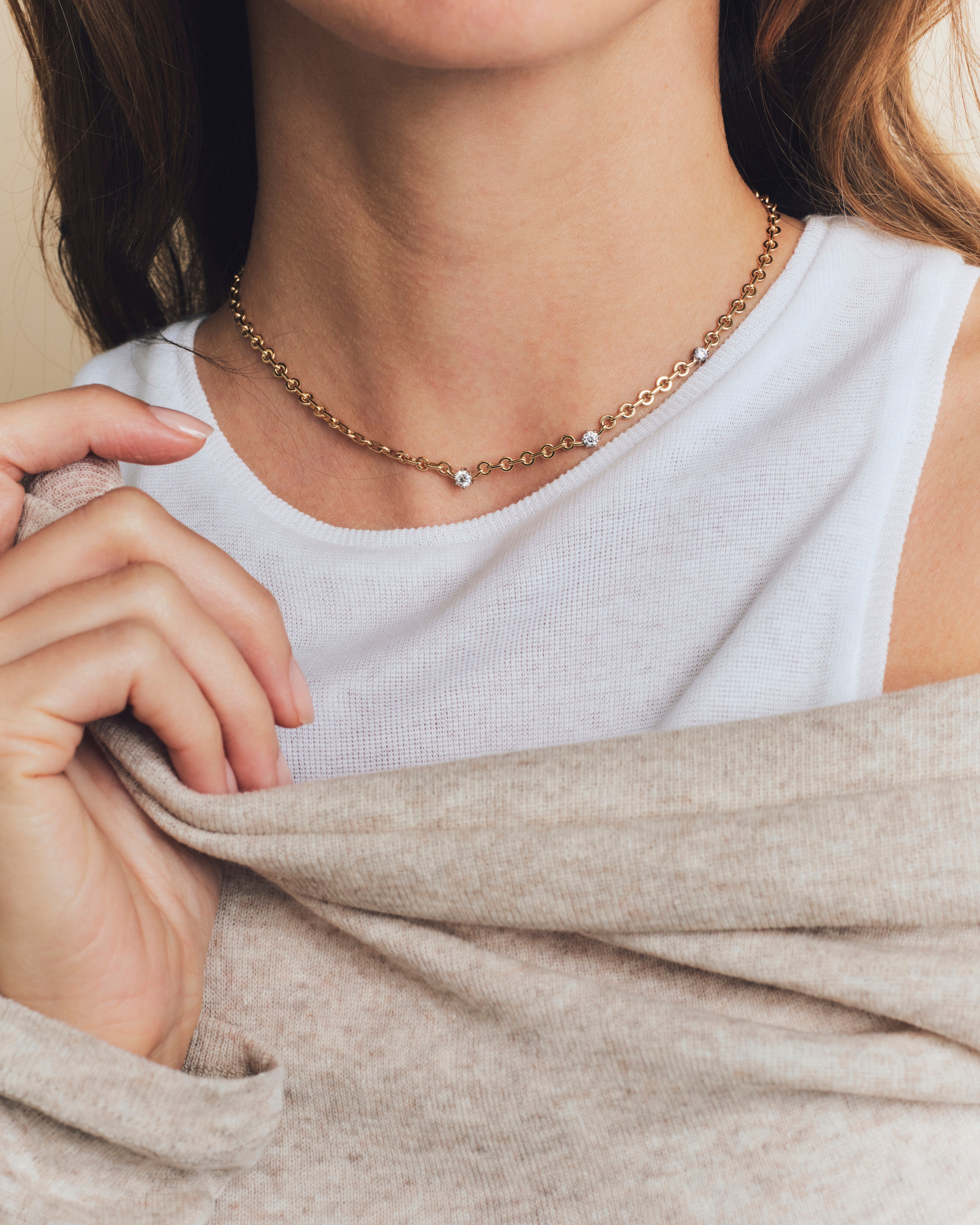 Choker - Tasman - Large trio - Yellow gold