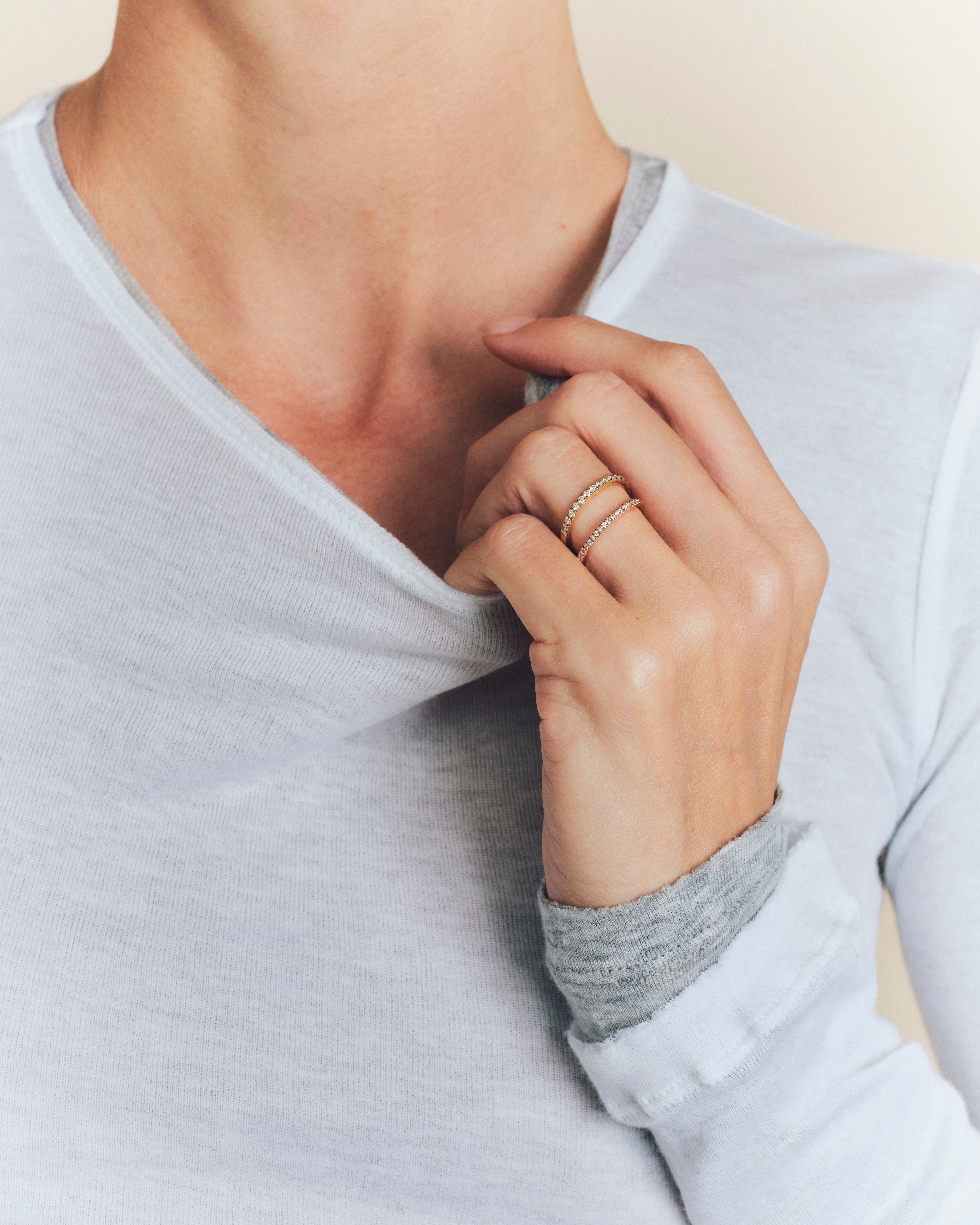 Alliance Fougères diamants 2.20mm - Or jaune