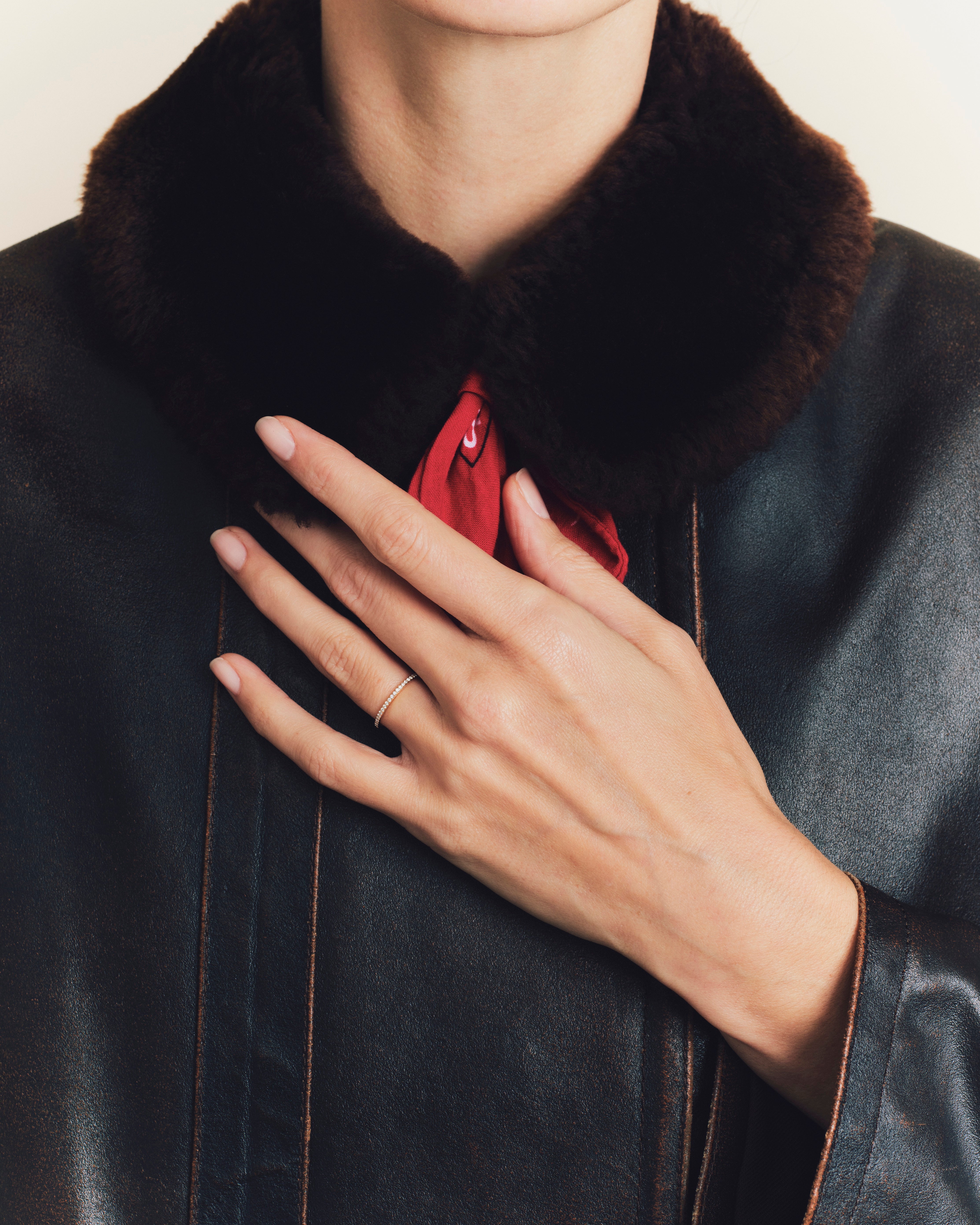 Hibiscus diamond wedding ring 1.50mm - Rose gold