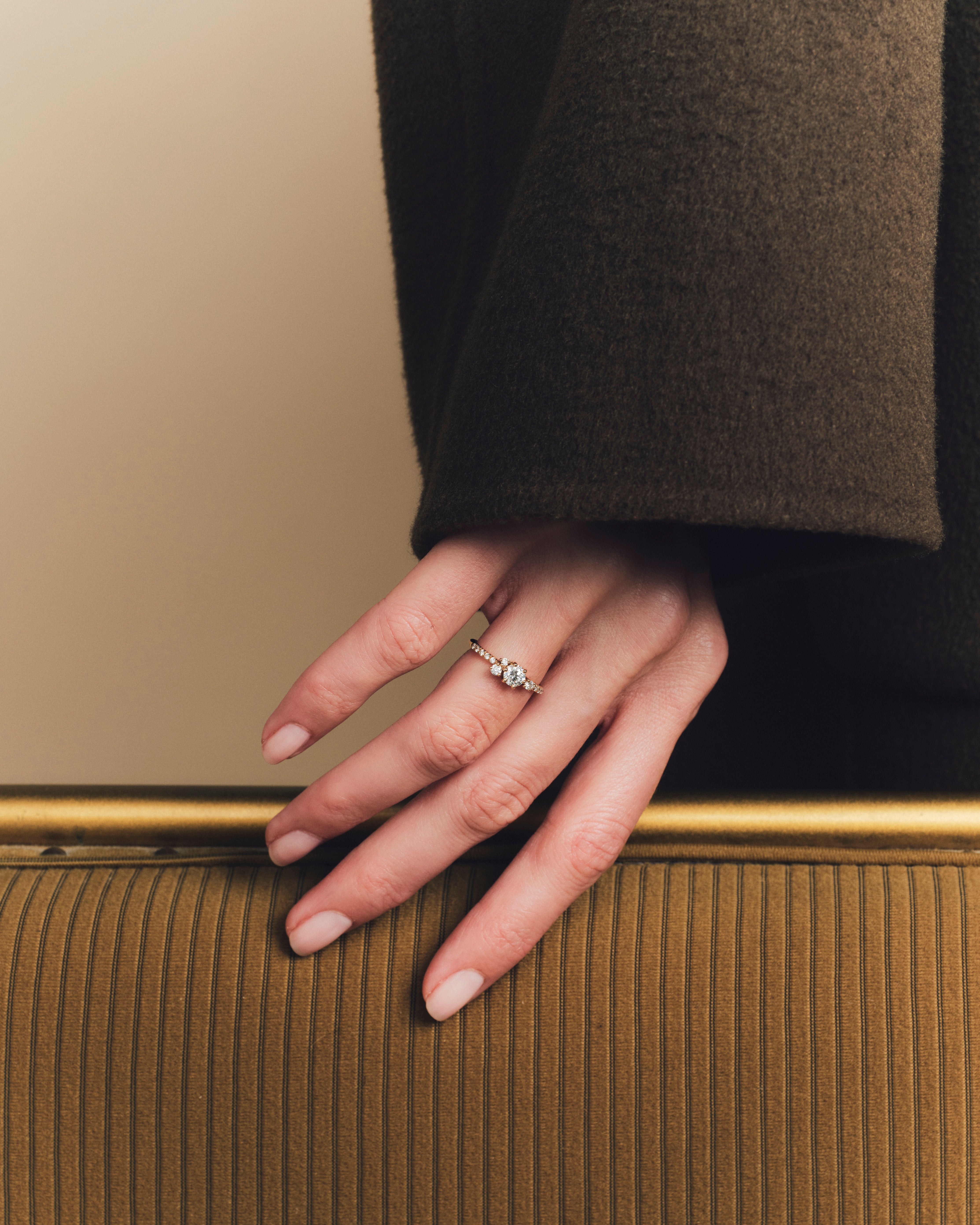 Bague Violette diamants 0.40ct - Or jaune