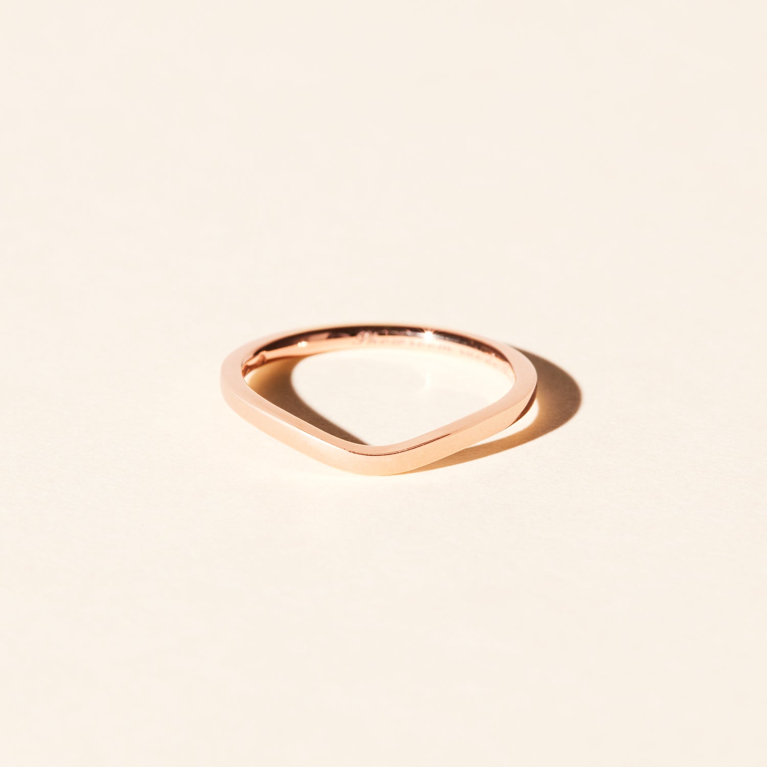 Curved wedding band 1.70mm - Rose gold