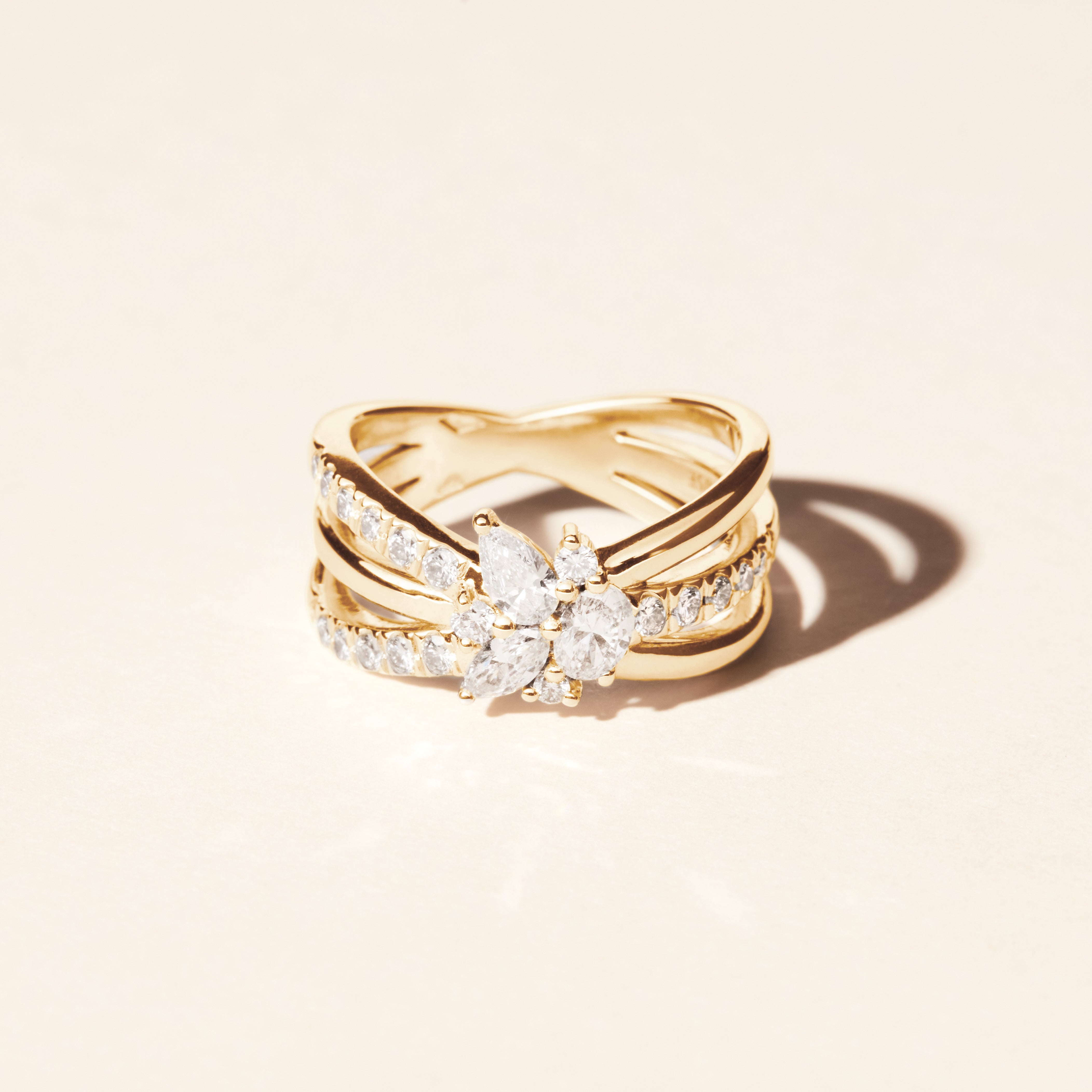 Bague Bouquet Solitaire - Or jaune