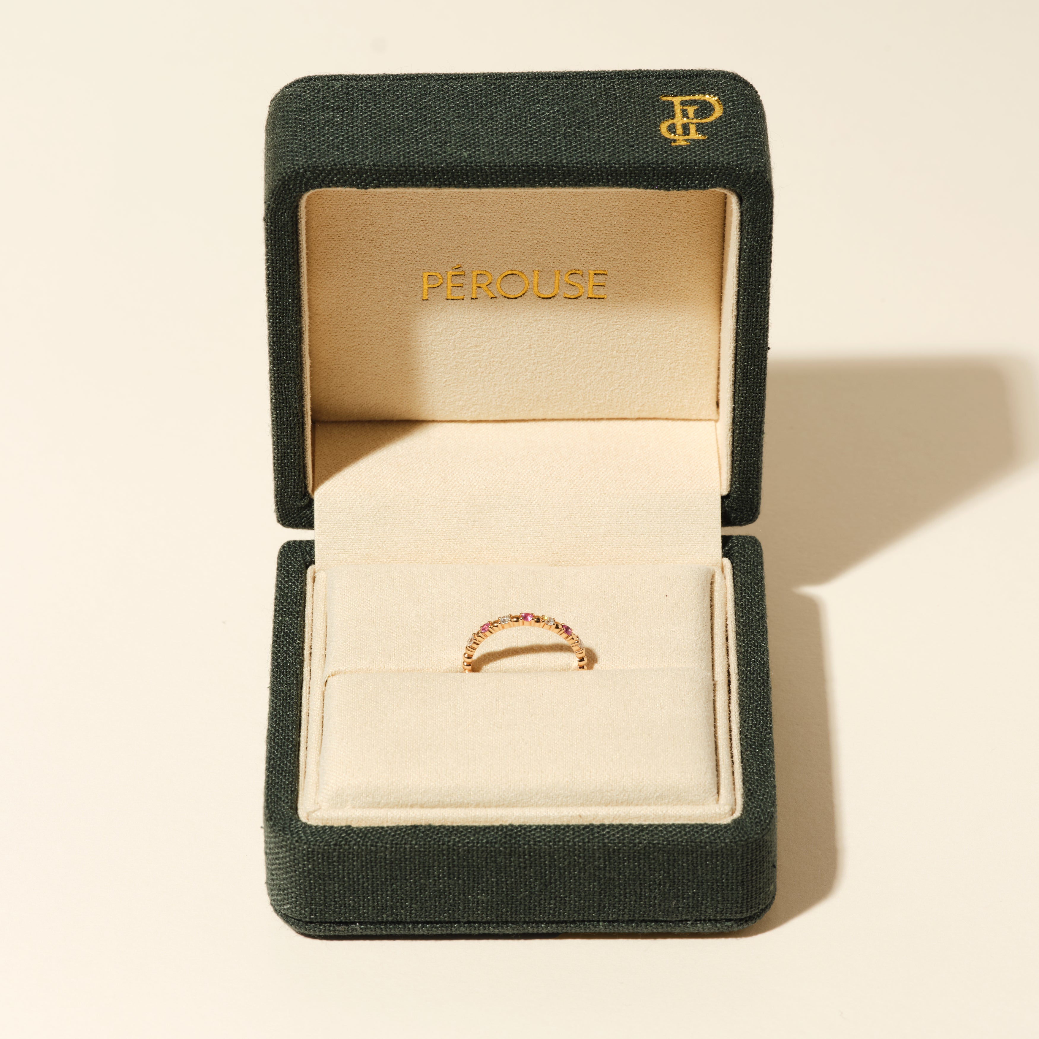 Bague Alma Baby saphir rose et diamants - Or rose