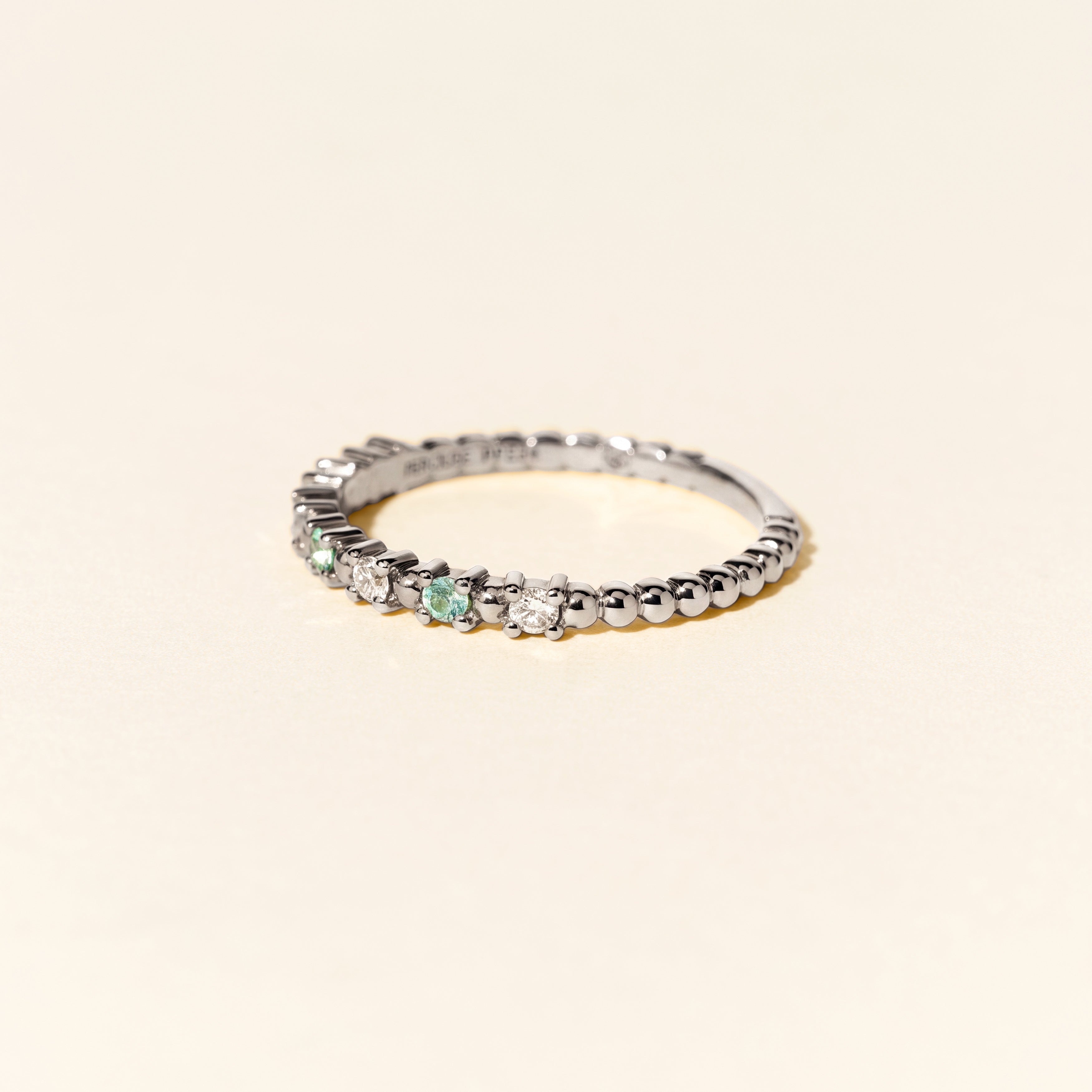 Bague Alma Baby tourmaline paraiba et diamants - Or blanc