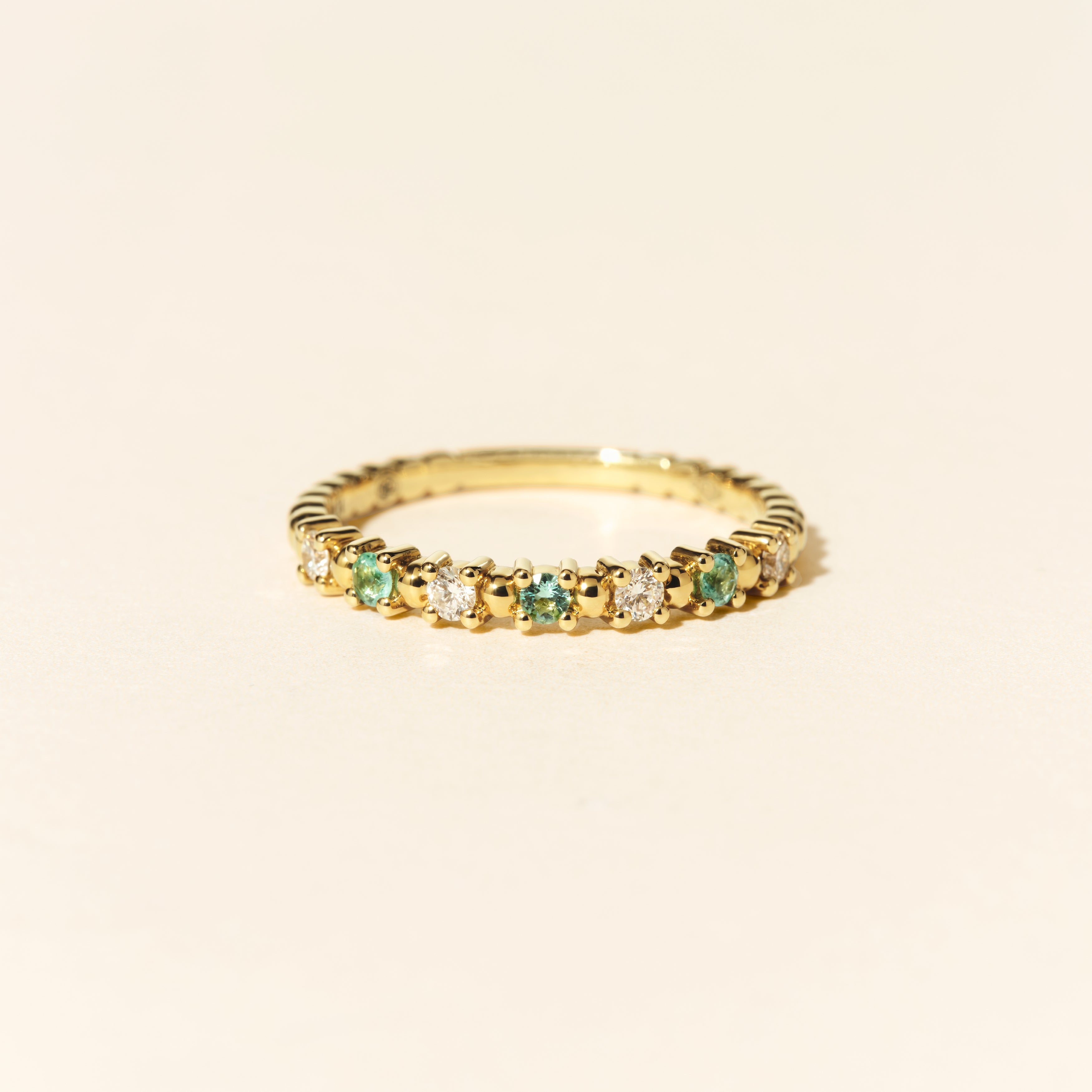 Bague Alma Baby tourmaline paraiba et diamants - Or jaune