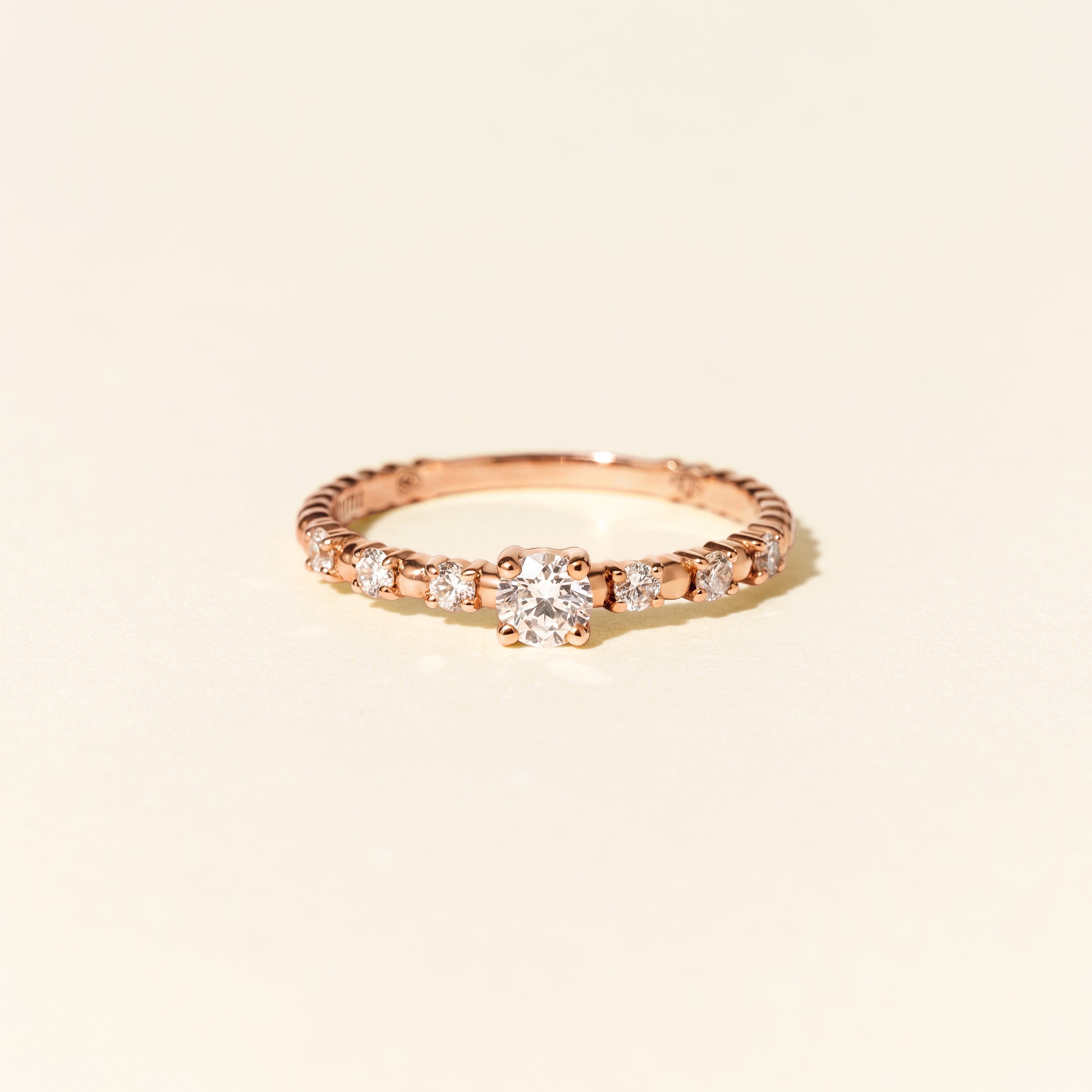 Bague Alma Solitaire diamants 0.20 carat - Or rose