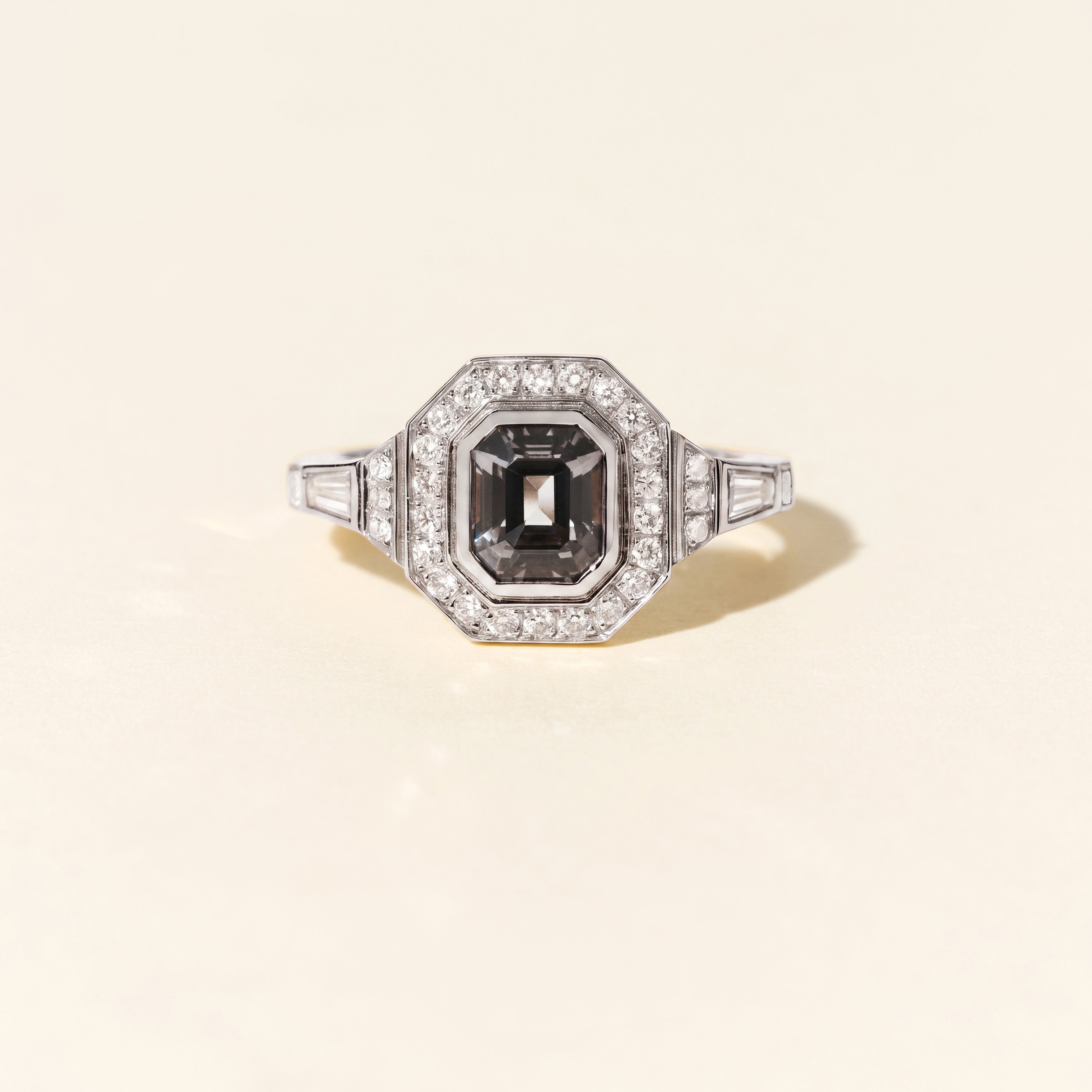 Bague Art déco spinelle et diamants GM - Or blanc