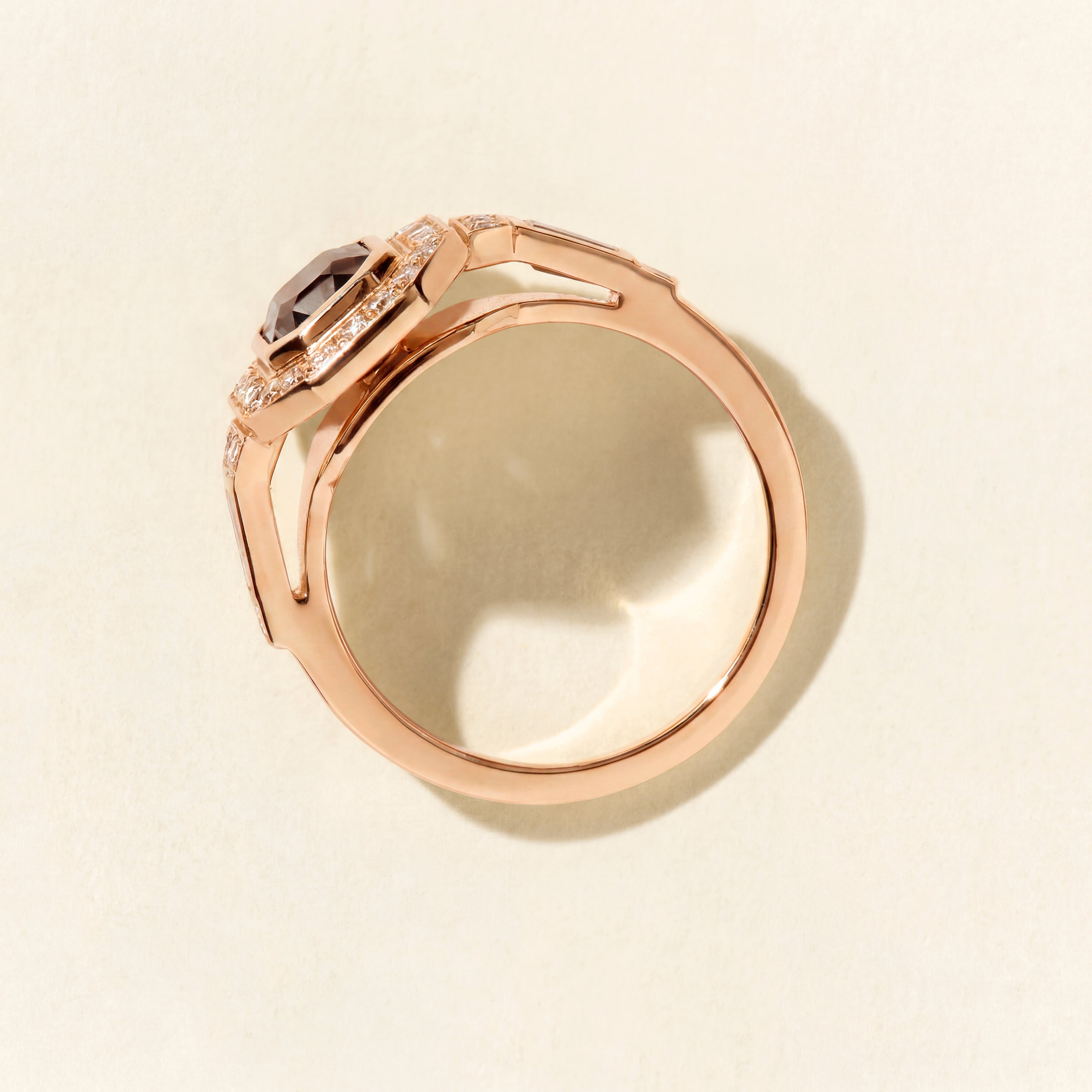 Bague Art déco spinelle et diamants GM - Or rose