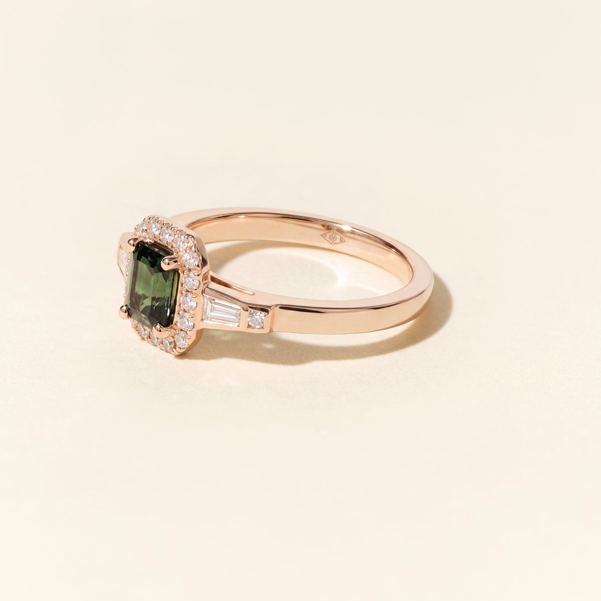 Bague Vegas Baby saphir vert - Or rose