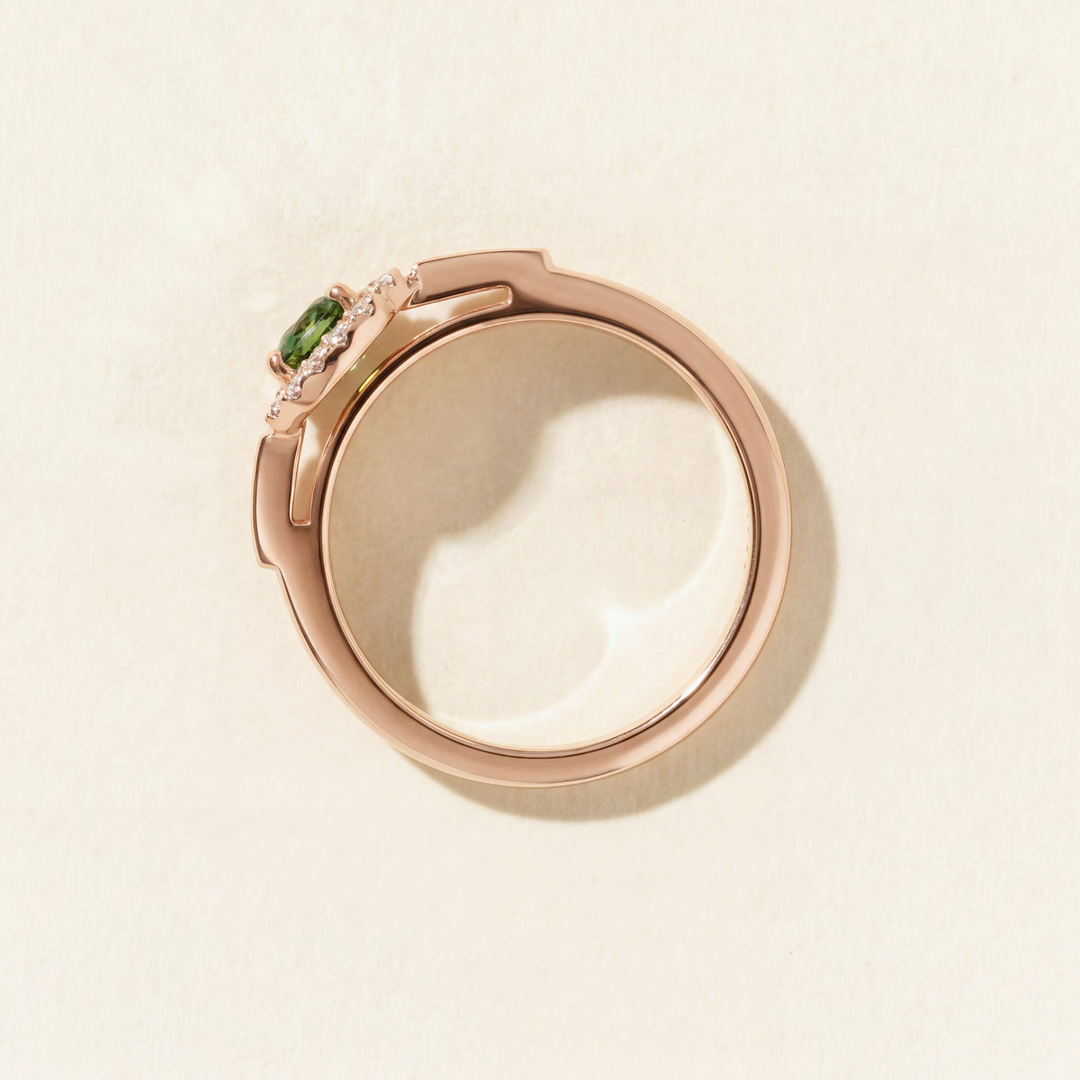 Bague Vegas Baby saphir vert - Or rose