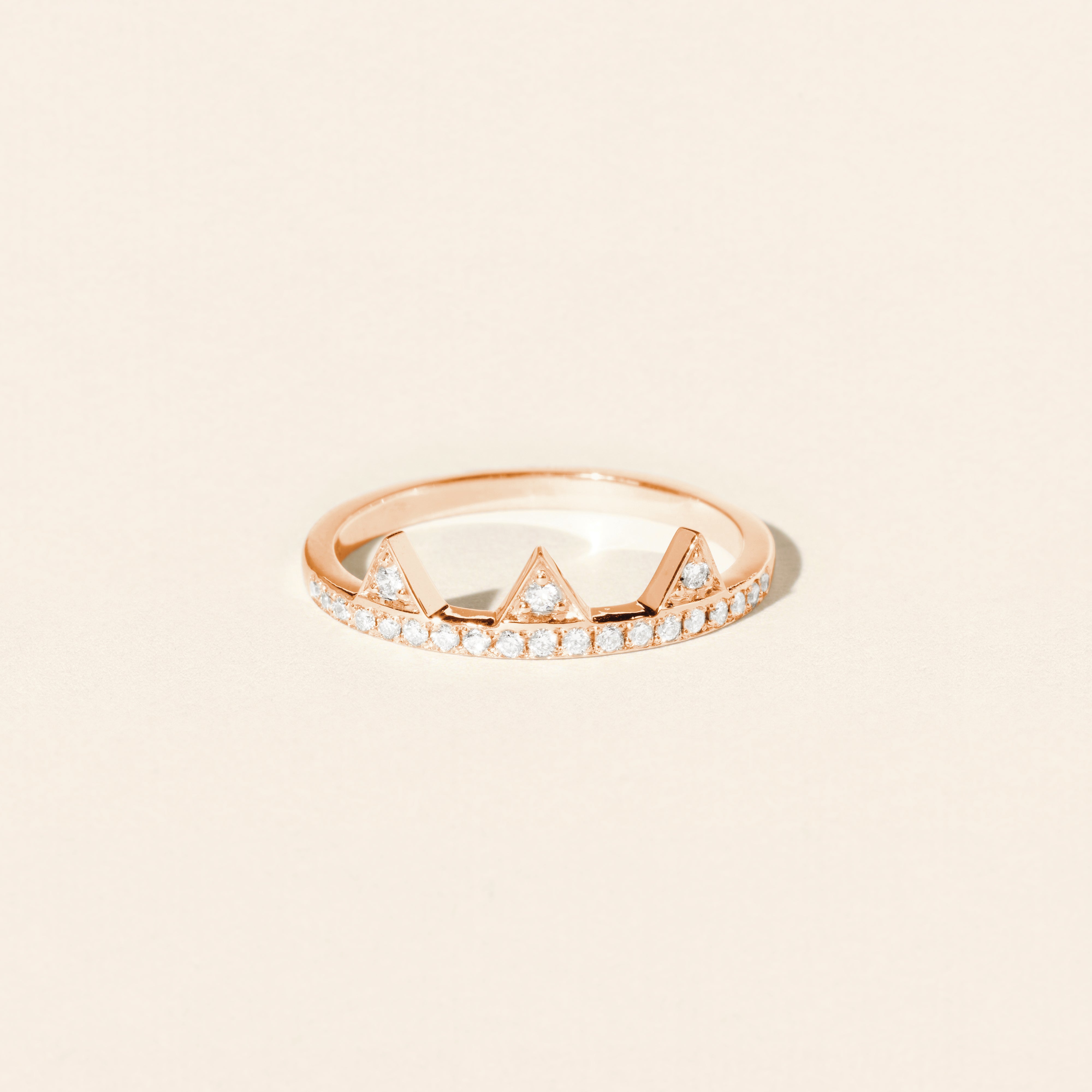 Bague Brooklyn baby diamants pavée - Or rose
