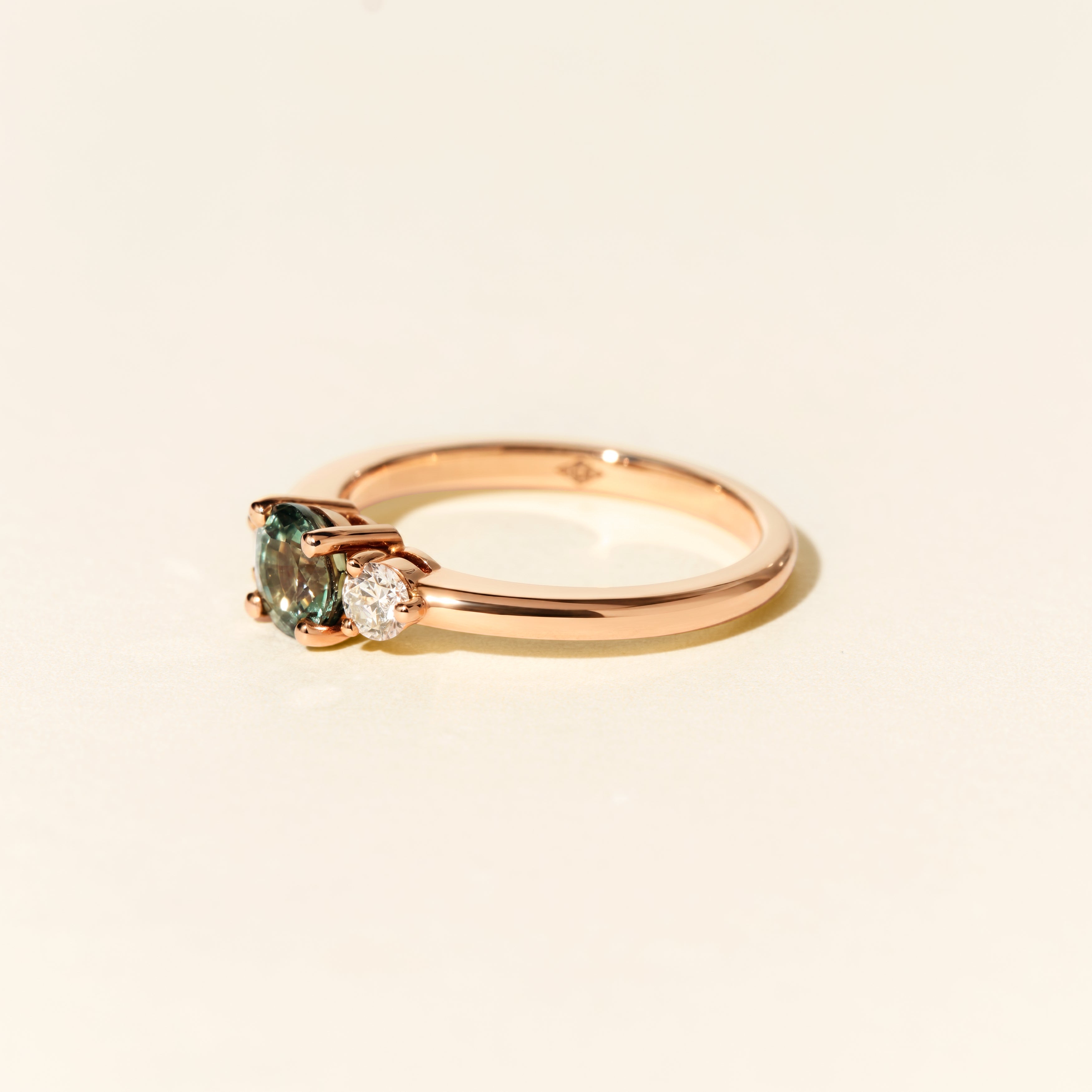 Bague Bahia saphir vert et diamants PM - Or rose