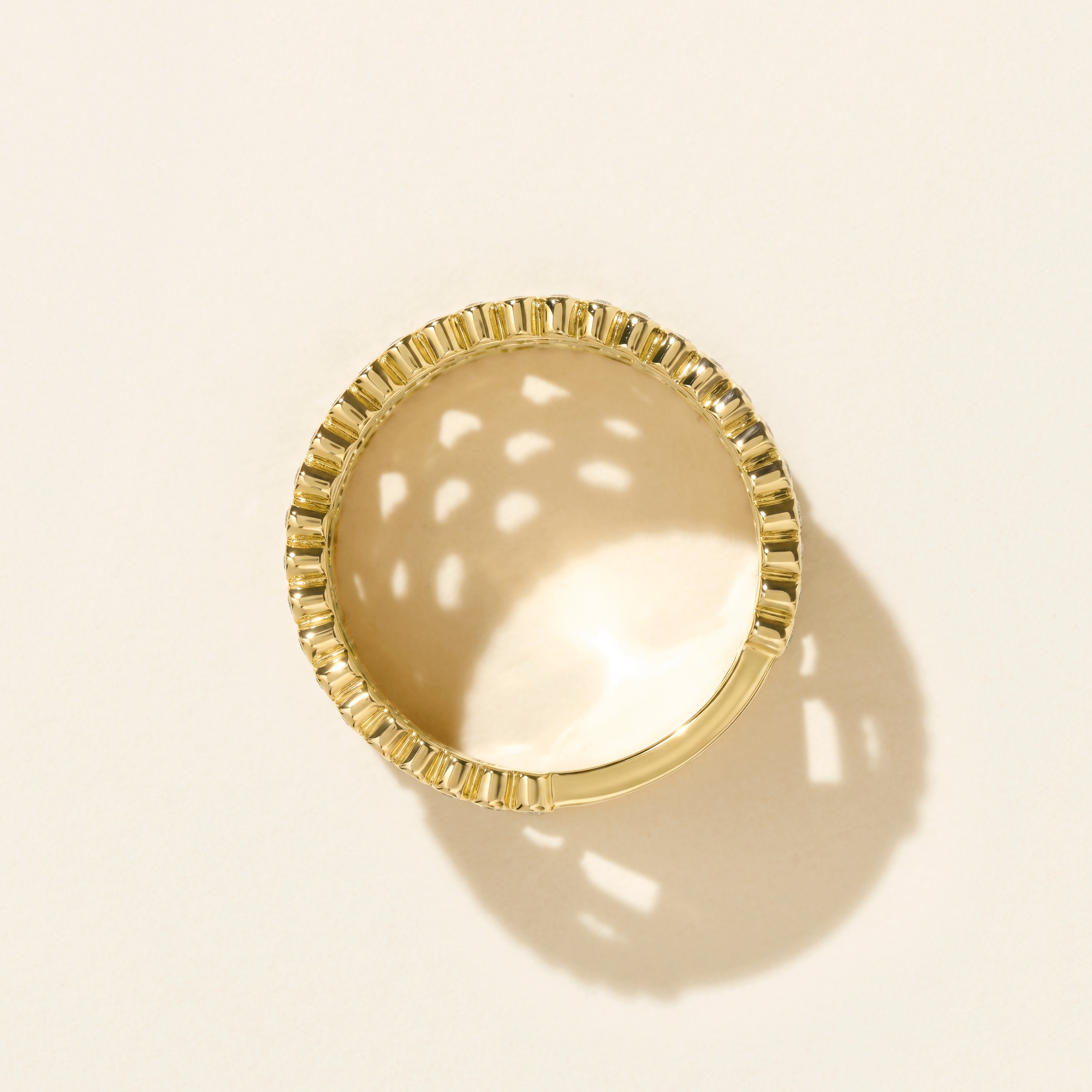 Bague Blanche diamants serti clos - Or jaune