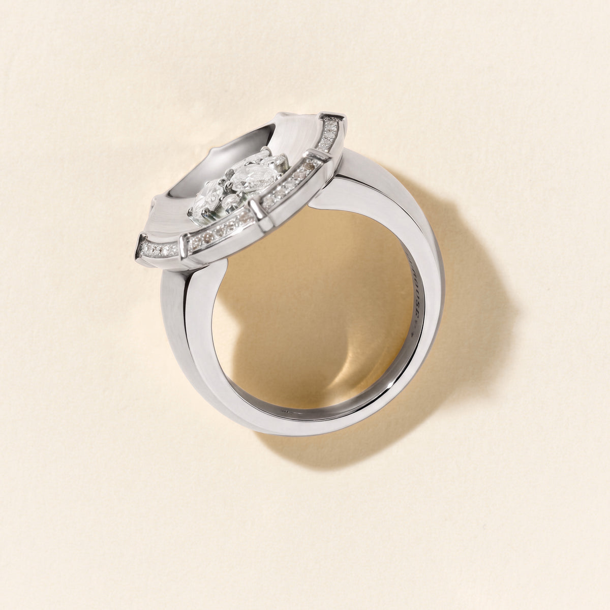 Bague Bouquet GM - Or blanc