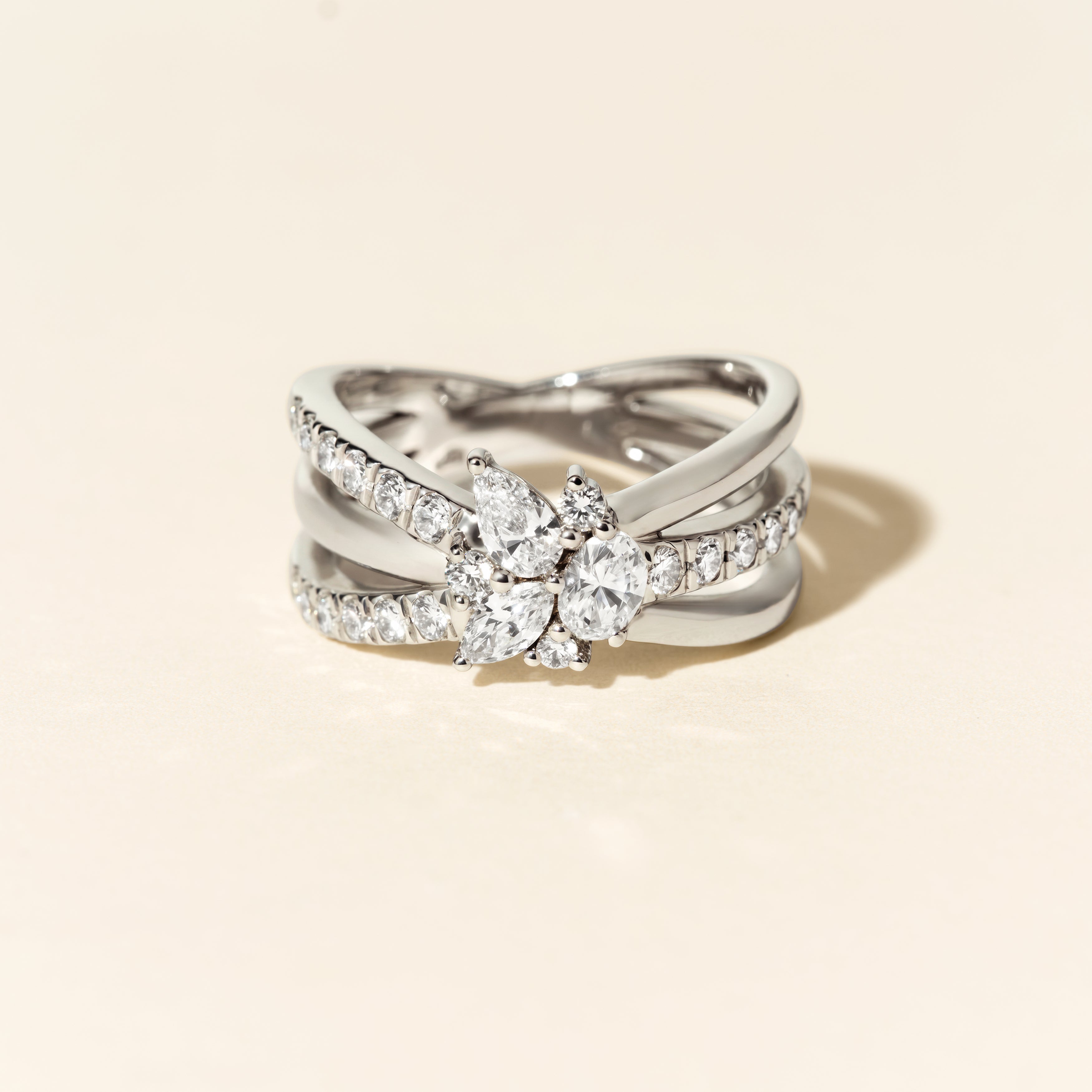 Bague Bouquet Solitaire - Or blanc