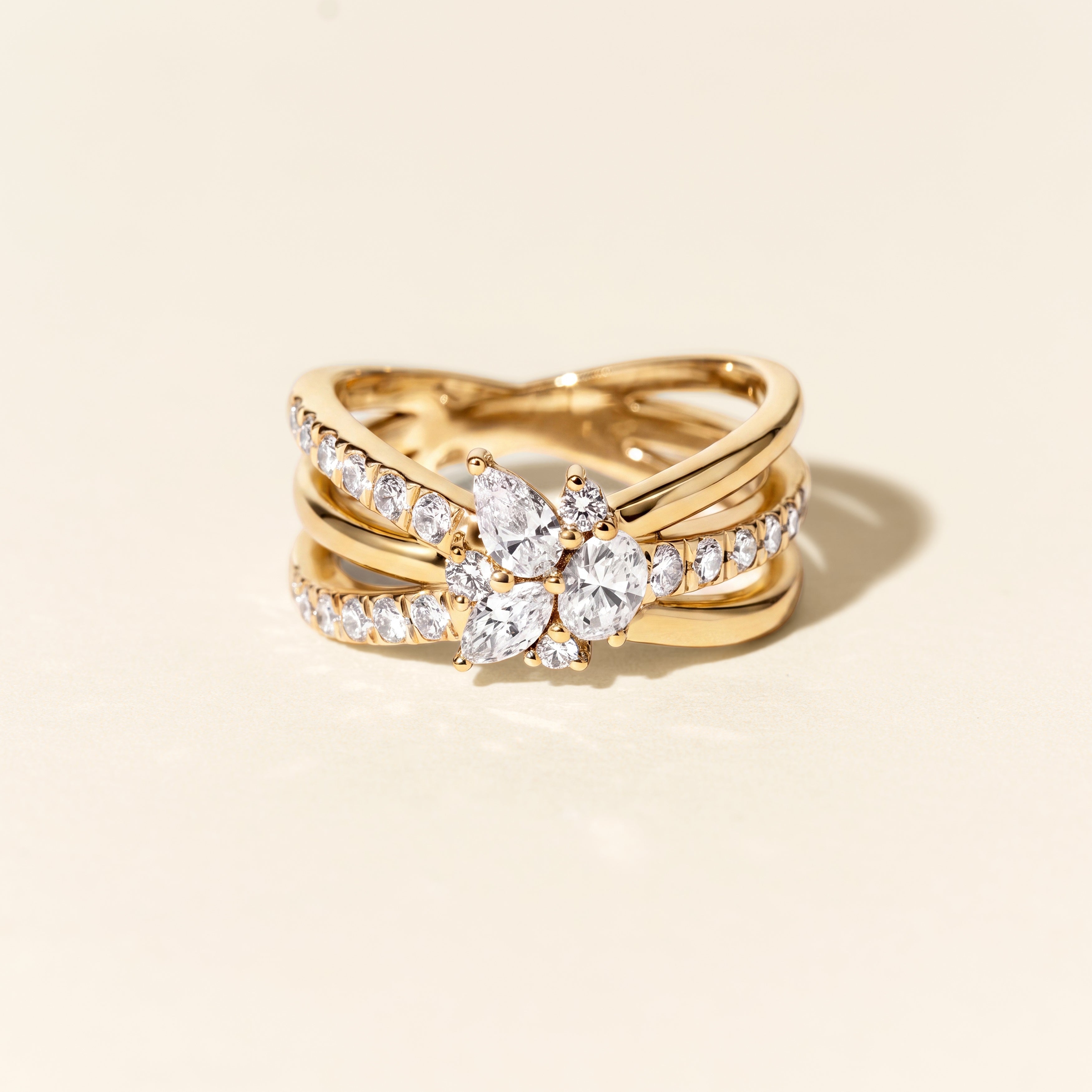 Bague Bouquet Solitaire - Or jaune
