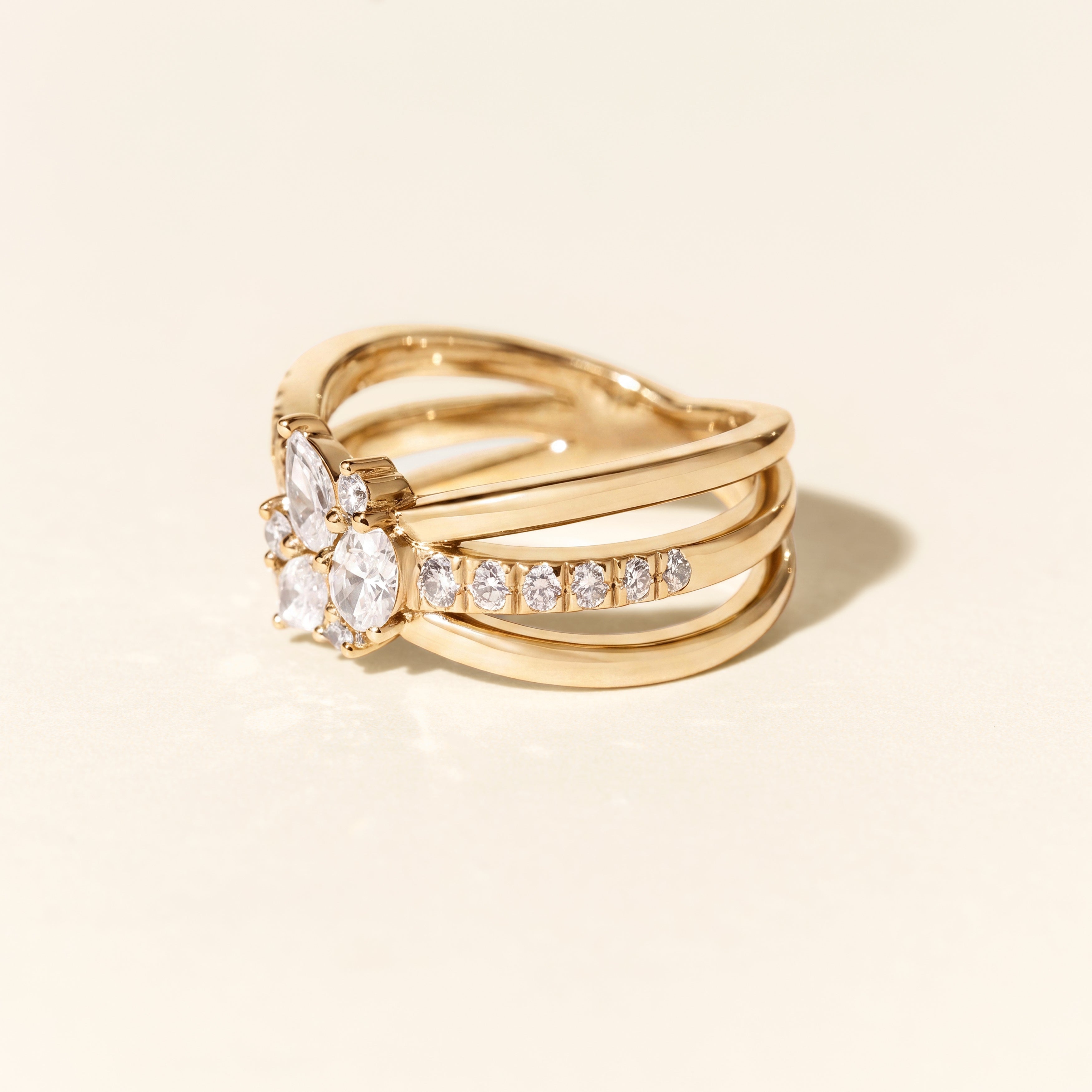 Bague Bouquet Solitaire - Or jaune