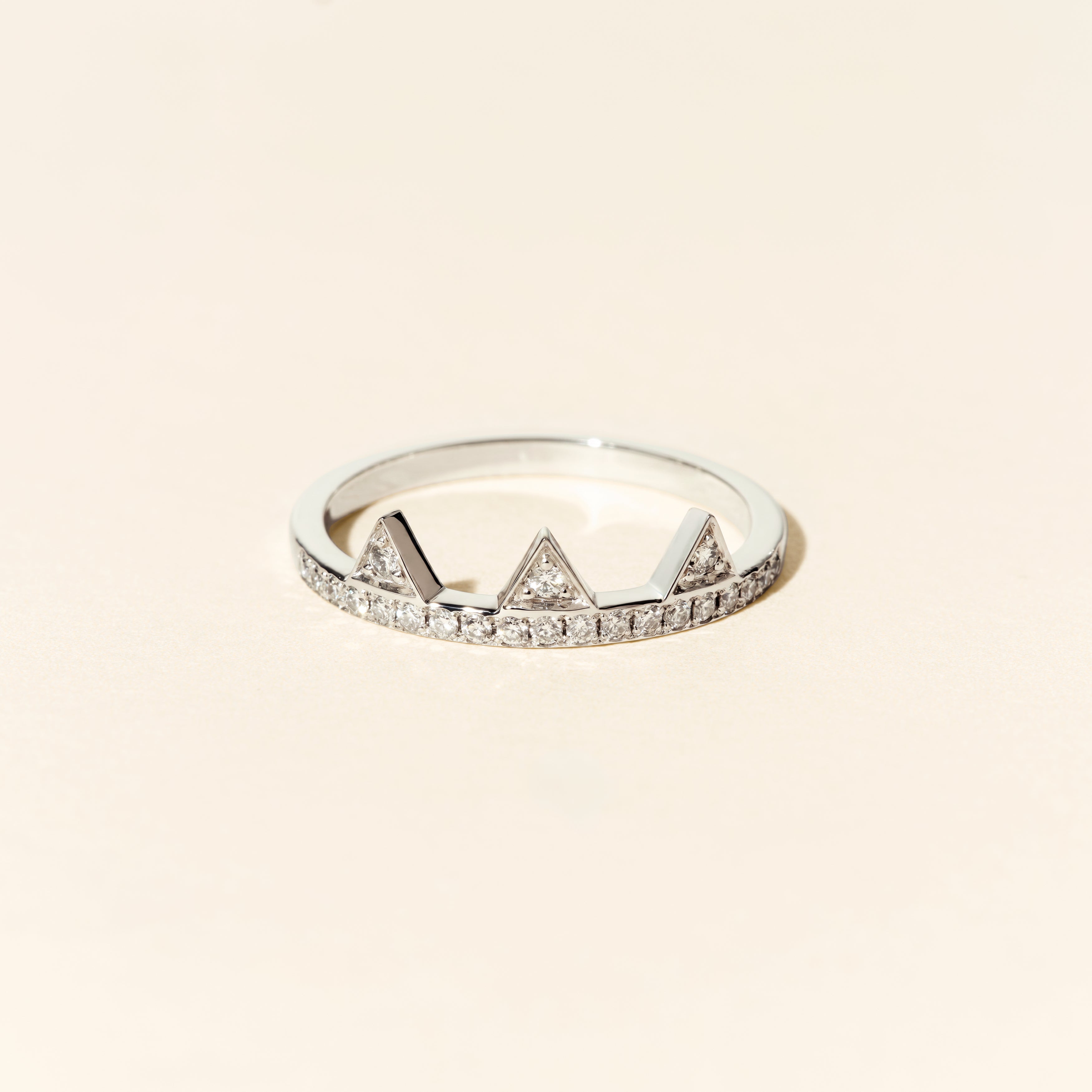 Bague Brooklyn baby diamants pavée - Or blanc
