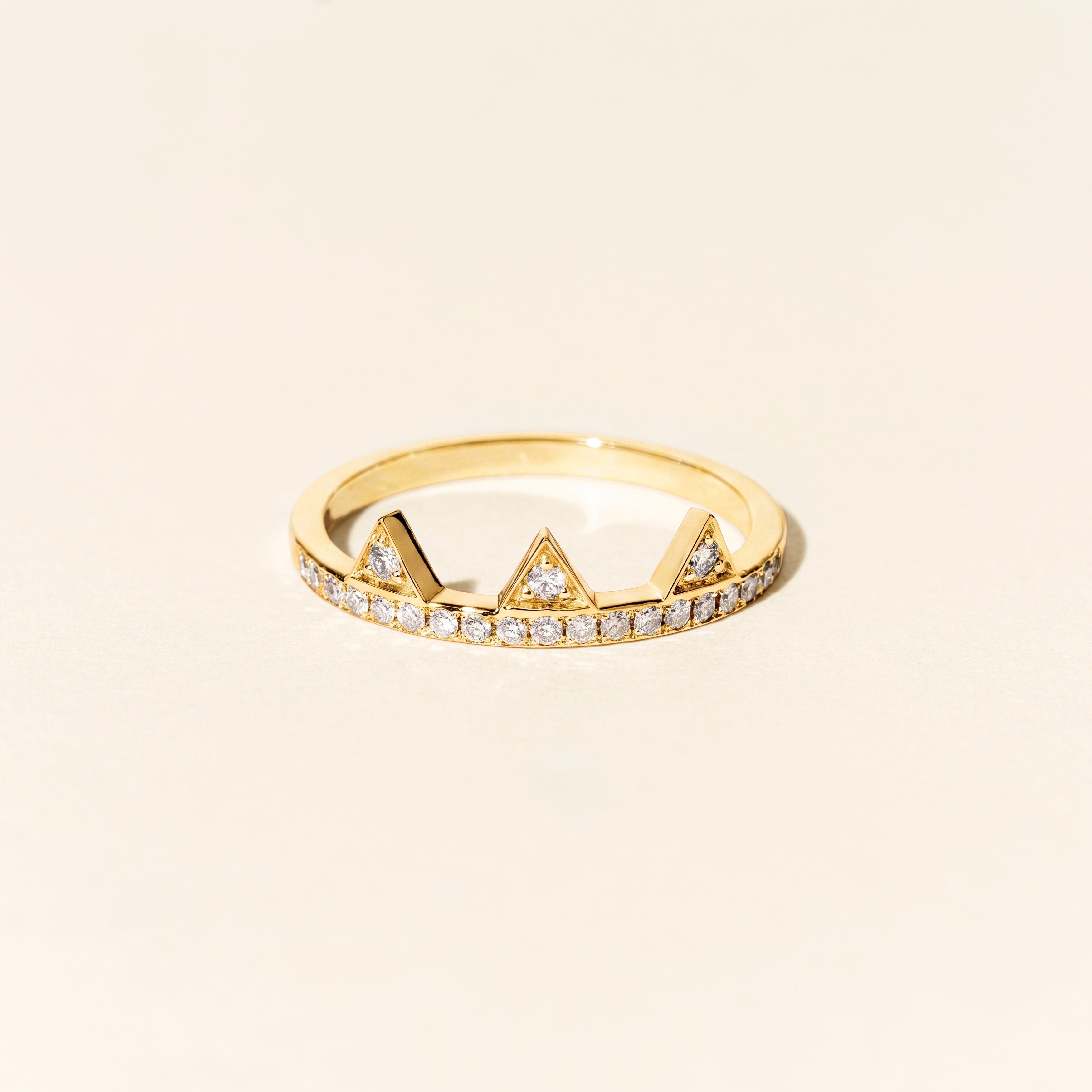 Bague Brooklyn baby diamants pavée - Or jaune