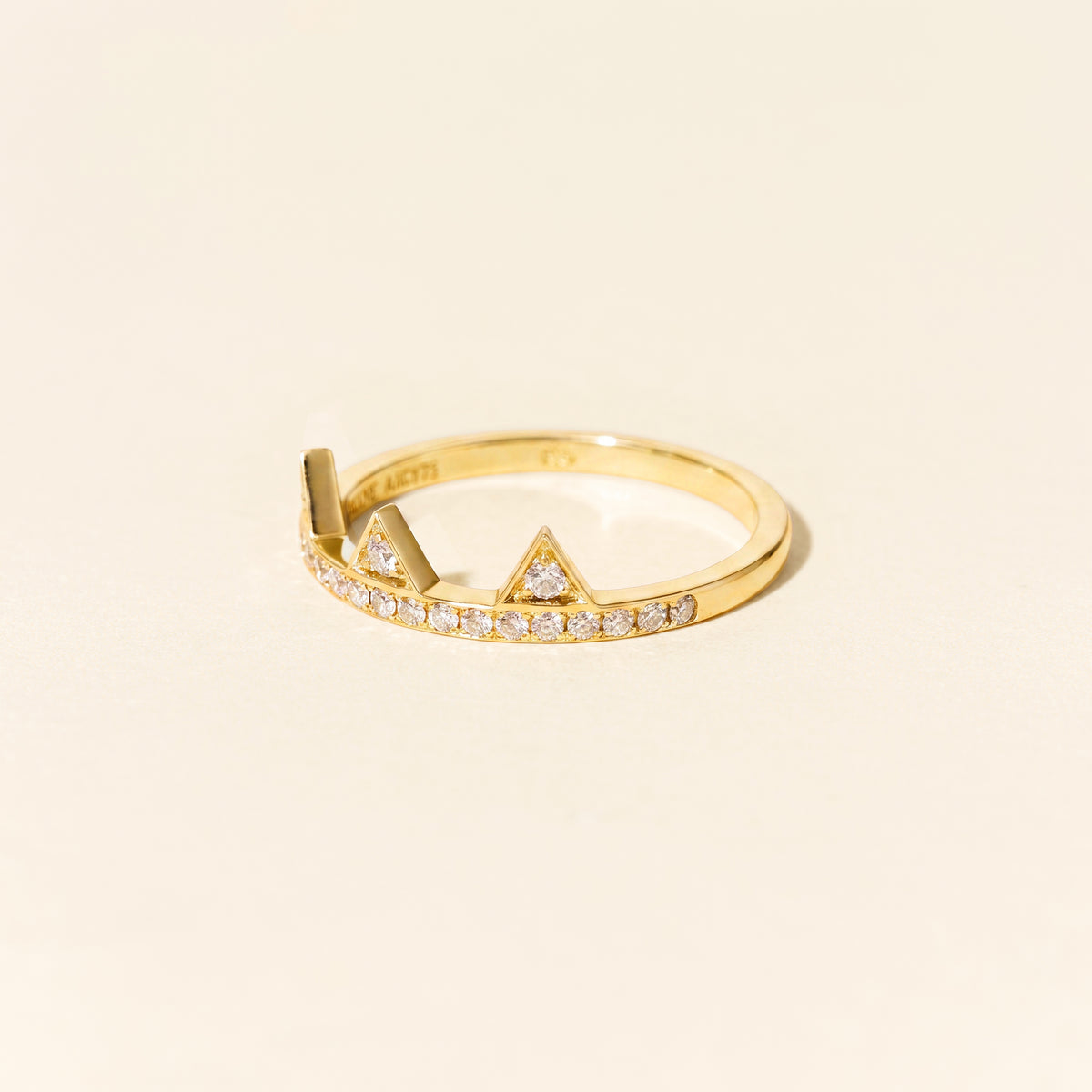 Bague Brooklyn baby diamants pavée - Or jaune