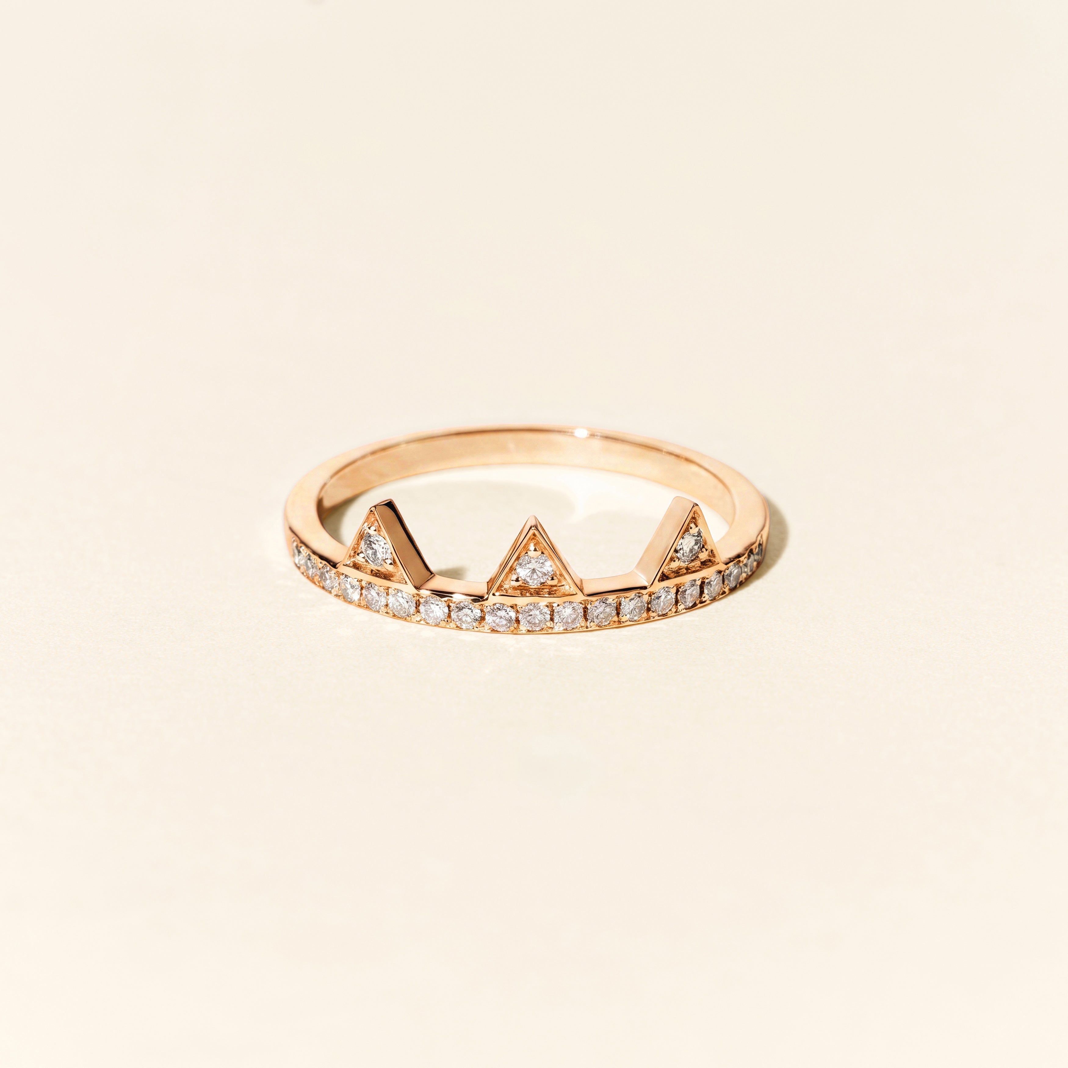 Bague Brooklyn baby diamants pavée - Or rose