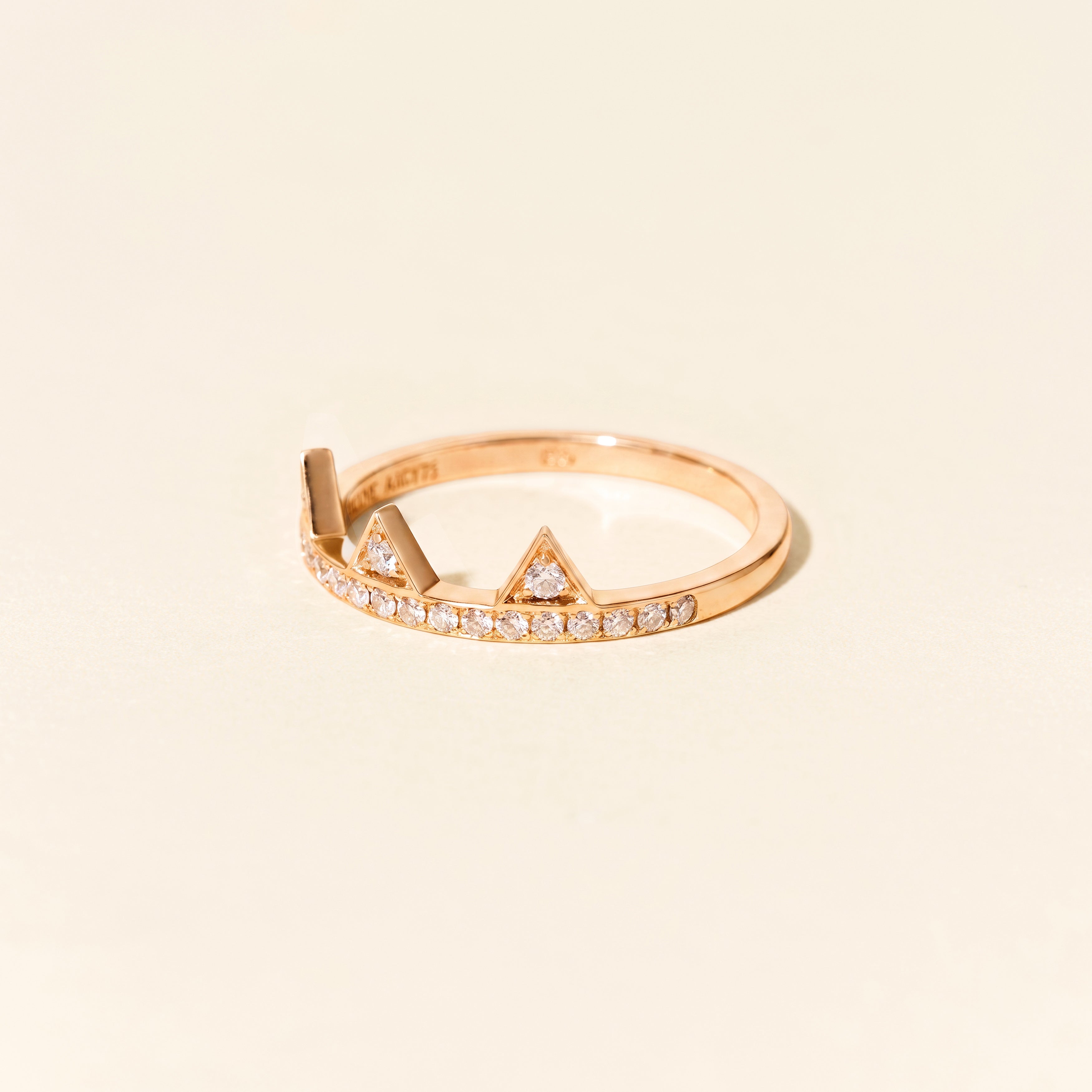 Bague Brooklyn baby diamants pavée - Or rose